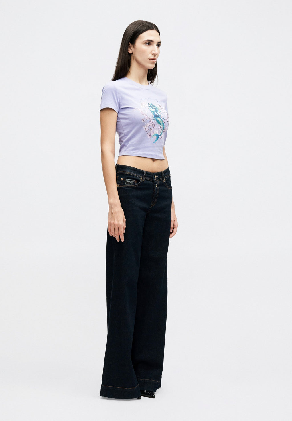 CROP MERMAID - Print T-shirt - lilac
