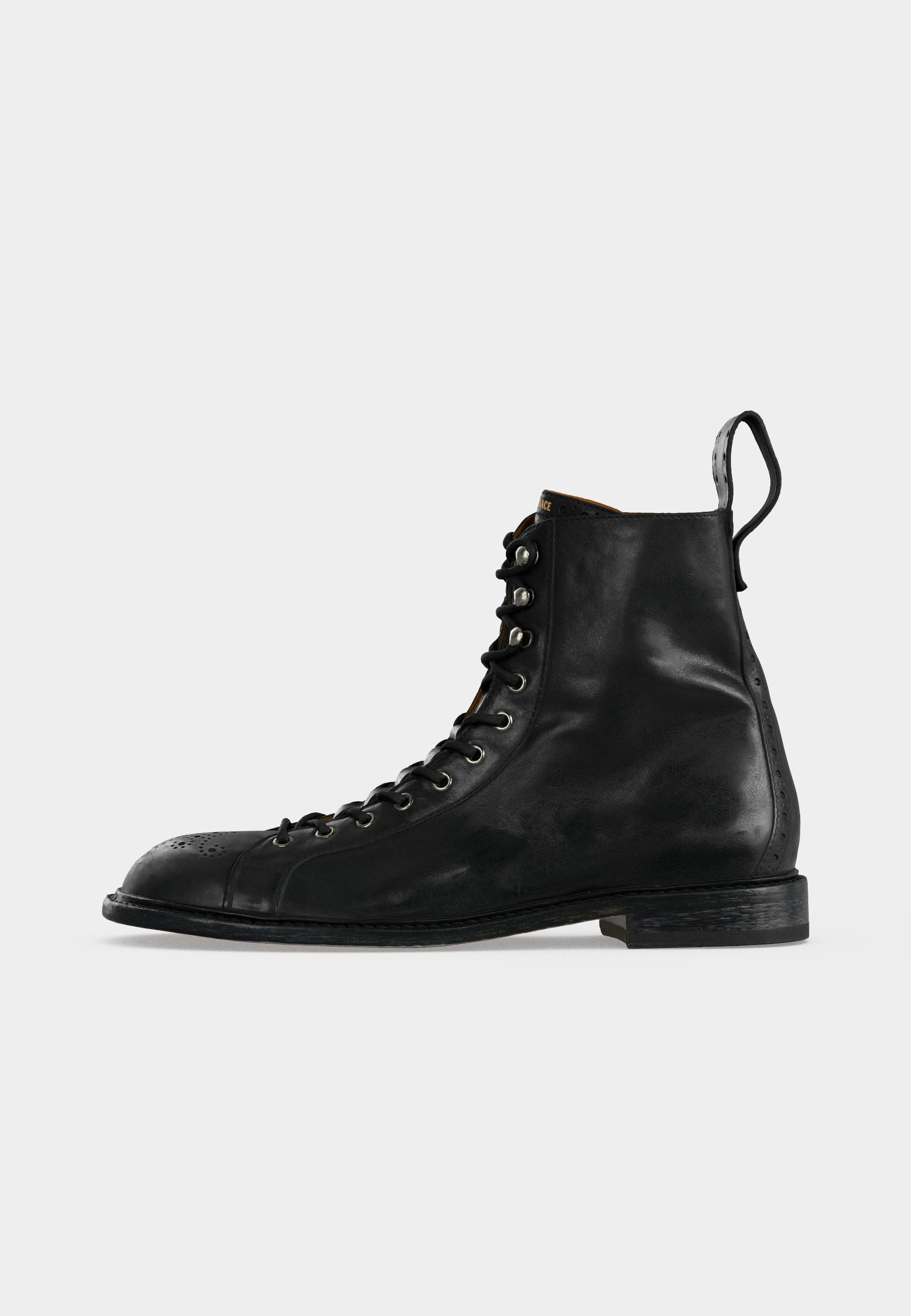 BOOTIES - Lace-up ankle boots - black/palladium-coloured