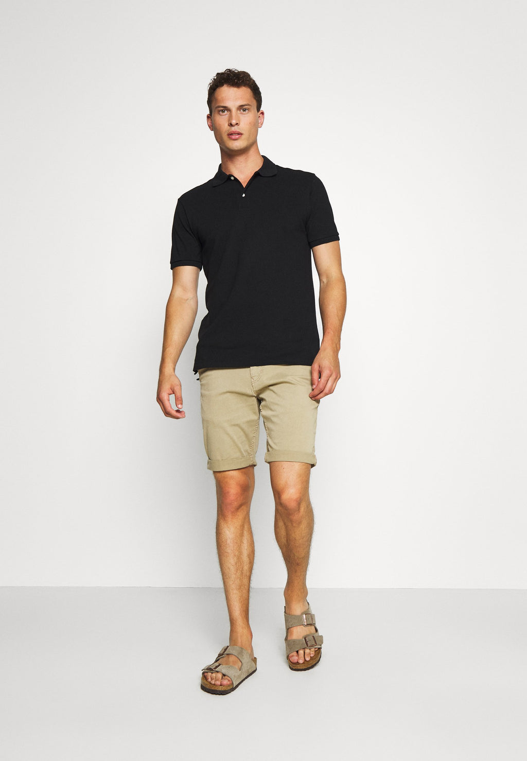 STRETCH SOLID - Polo shirt - true black