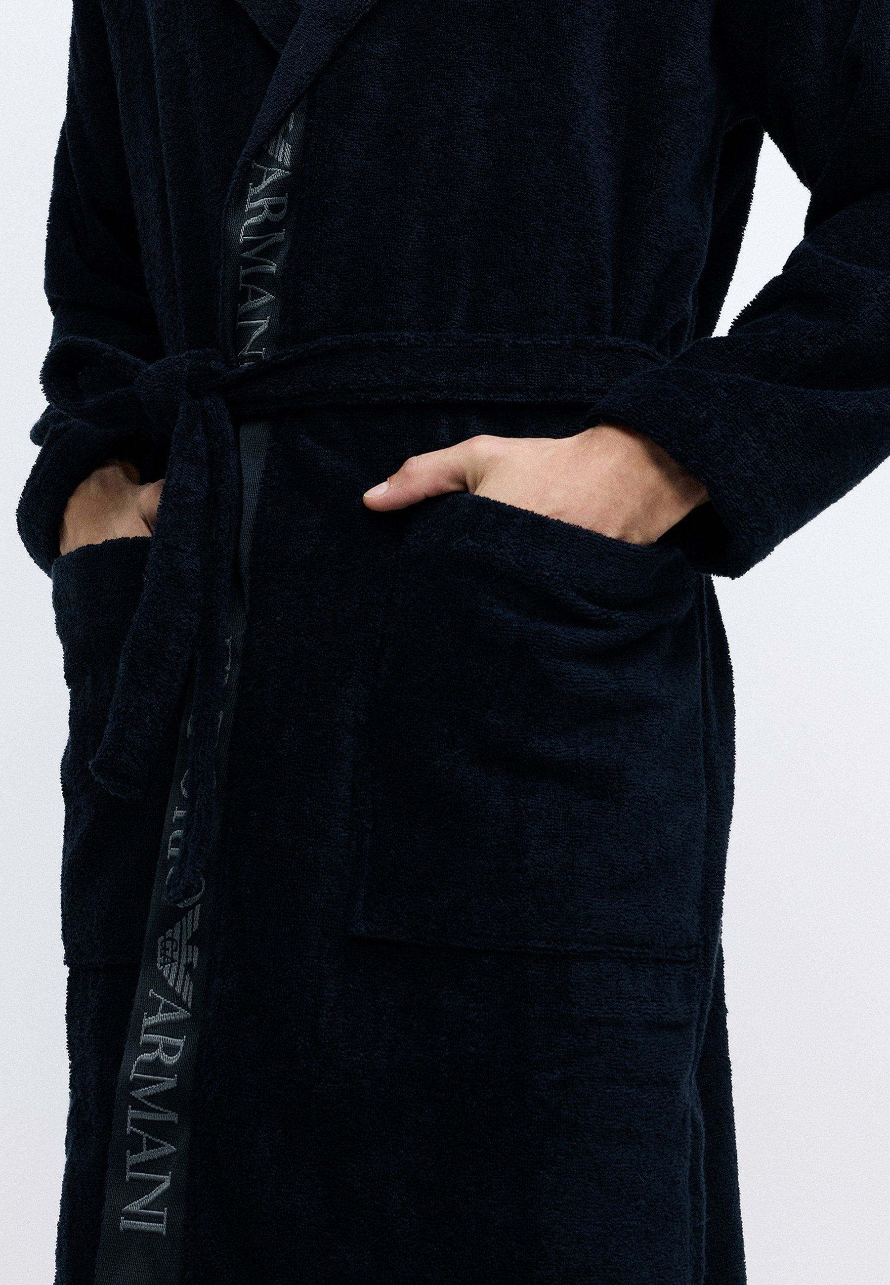 SPONGE BATHROBE - Dressing gown - black