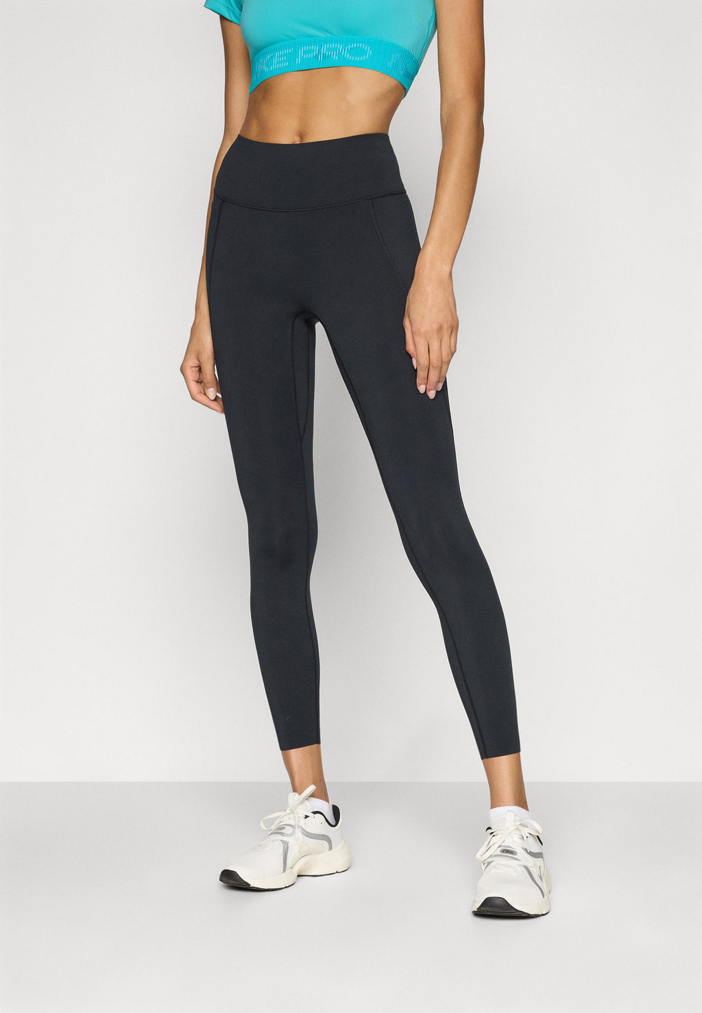 W NK DF UNVRSA HR 7/8 TGHT PKT - Leggings - black/anthracite/smoke grey