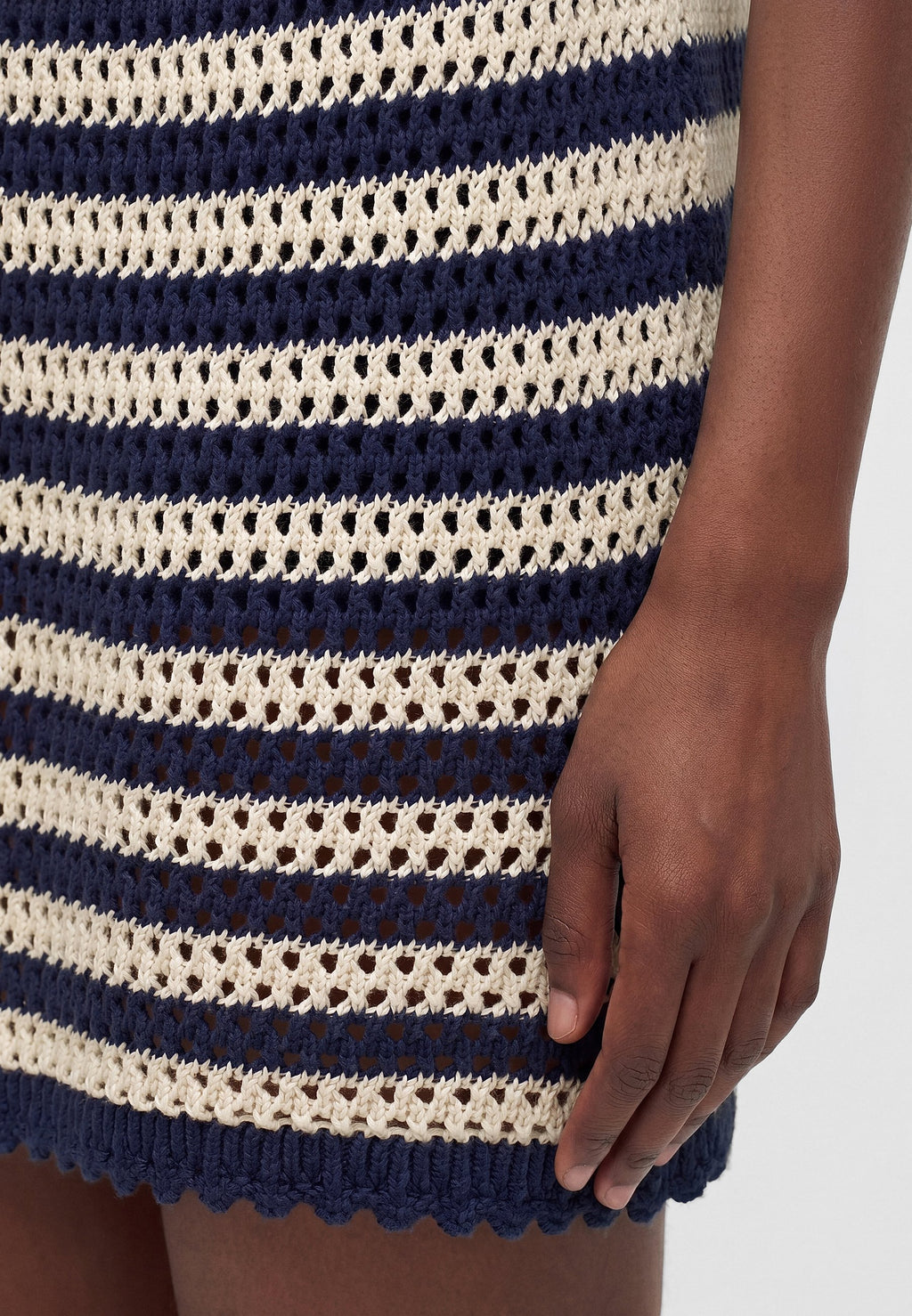 STRIPE MINI SKORT - Pencil skirt - navy
