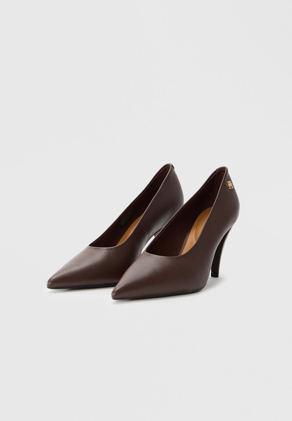 LEATHER TH MONOGRAM HIGH HEELS - Classic heels - rich walnut