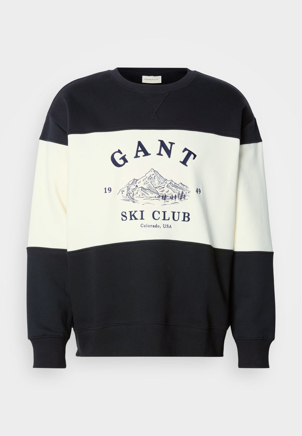 BLOCKED EMBROIDERED - Sweatshirt - black/off-white
