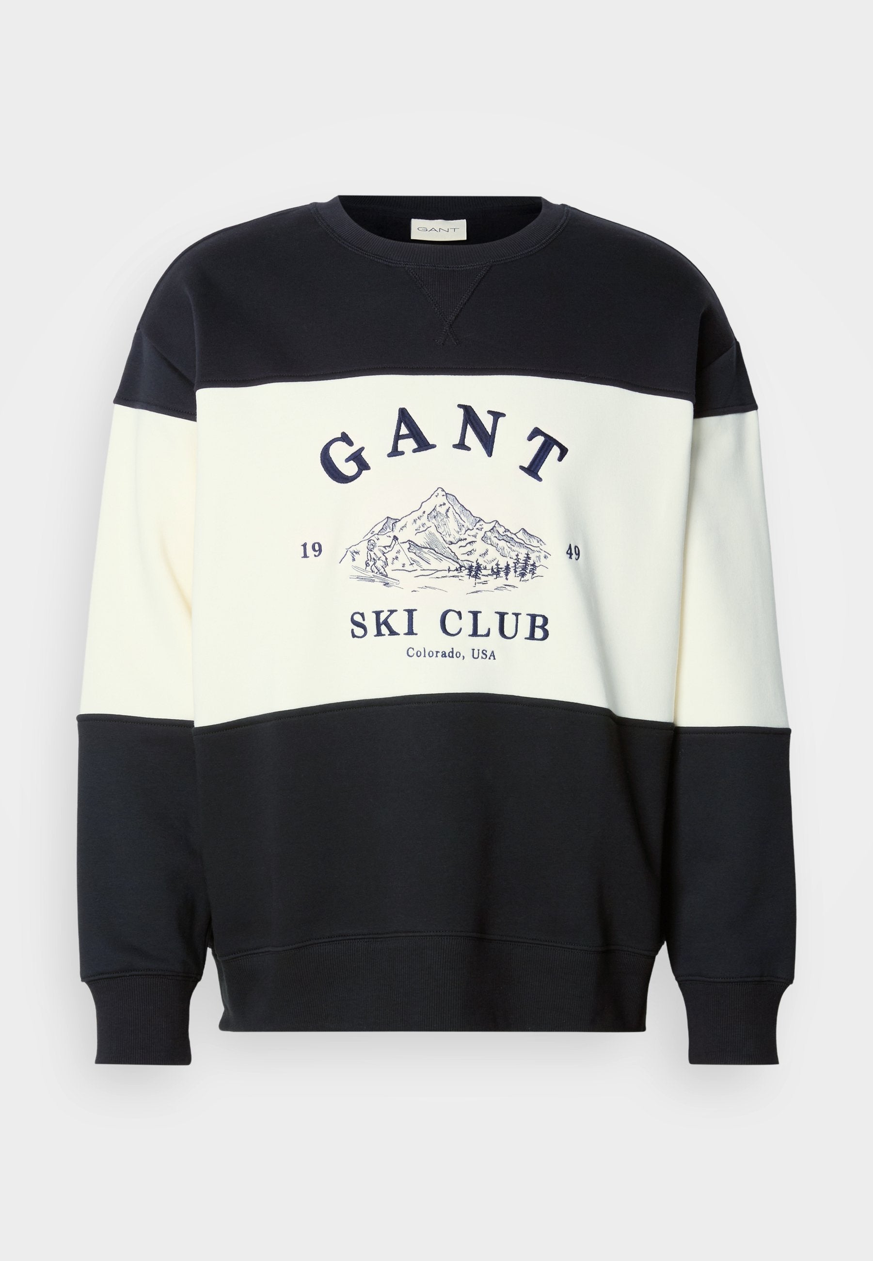 BLOCKED EMBROIDERED - Sweatshirt - black/off-white