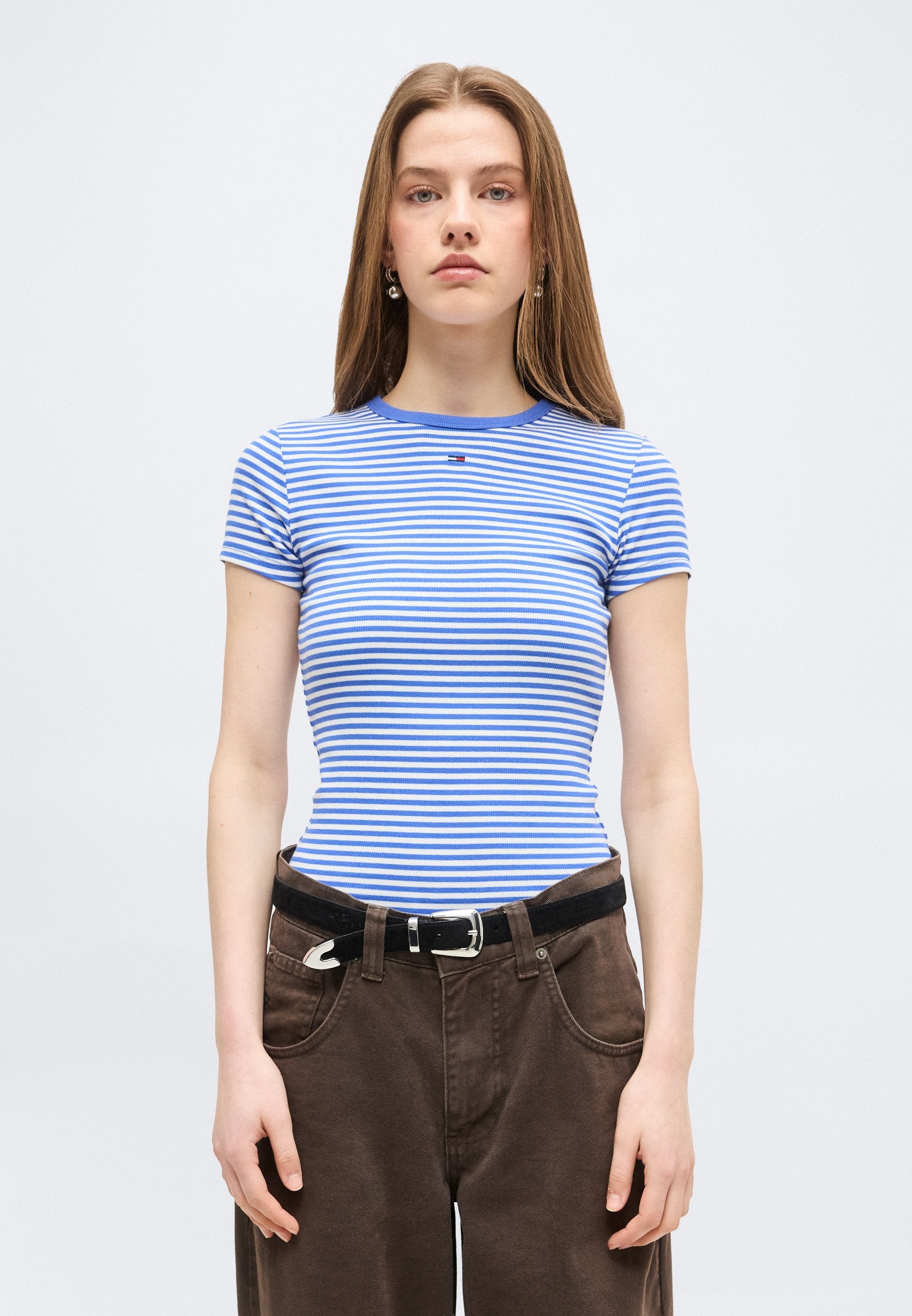 SLIM ESSENTIAL 2 PACK - Print T-shirt - navy/empire blue/white