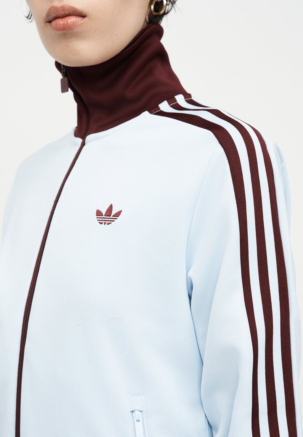 CLASSIC TT - Zip-up sweatshirt - crystal sky/maroon