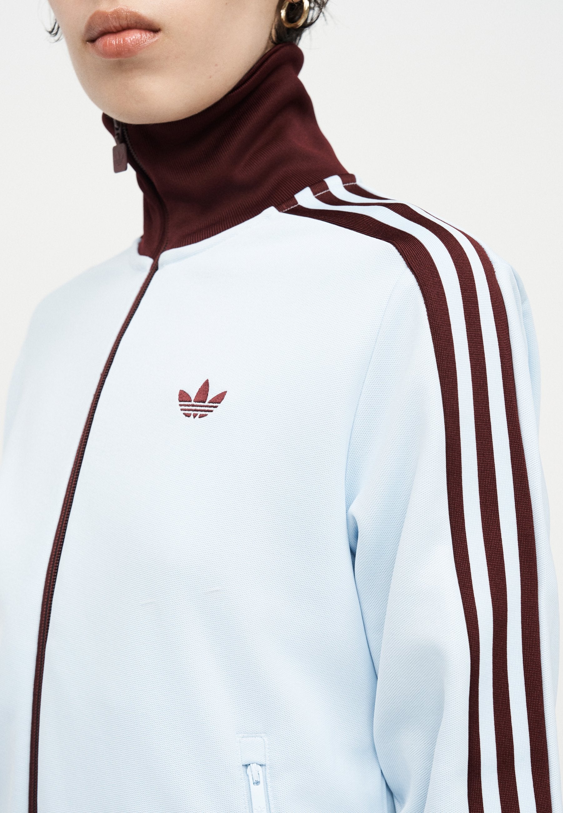 CLASSIC TT - Zip-up sweatshirt - crystal sky/maroon