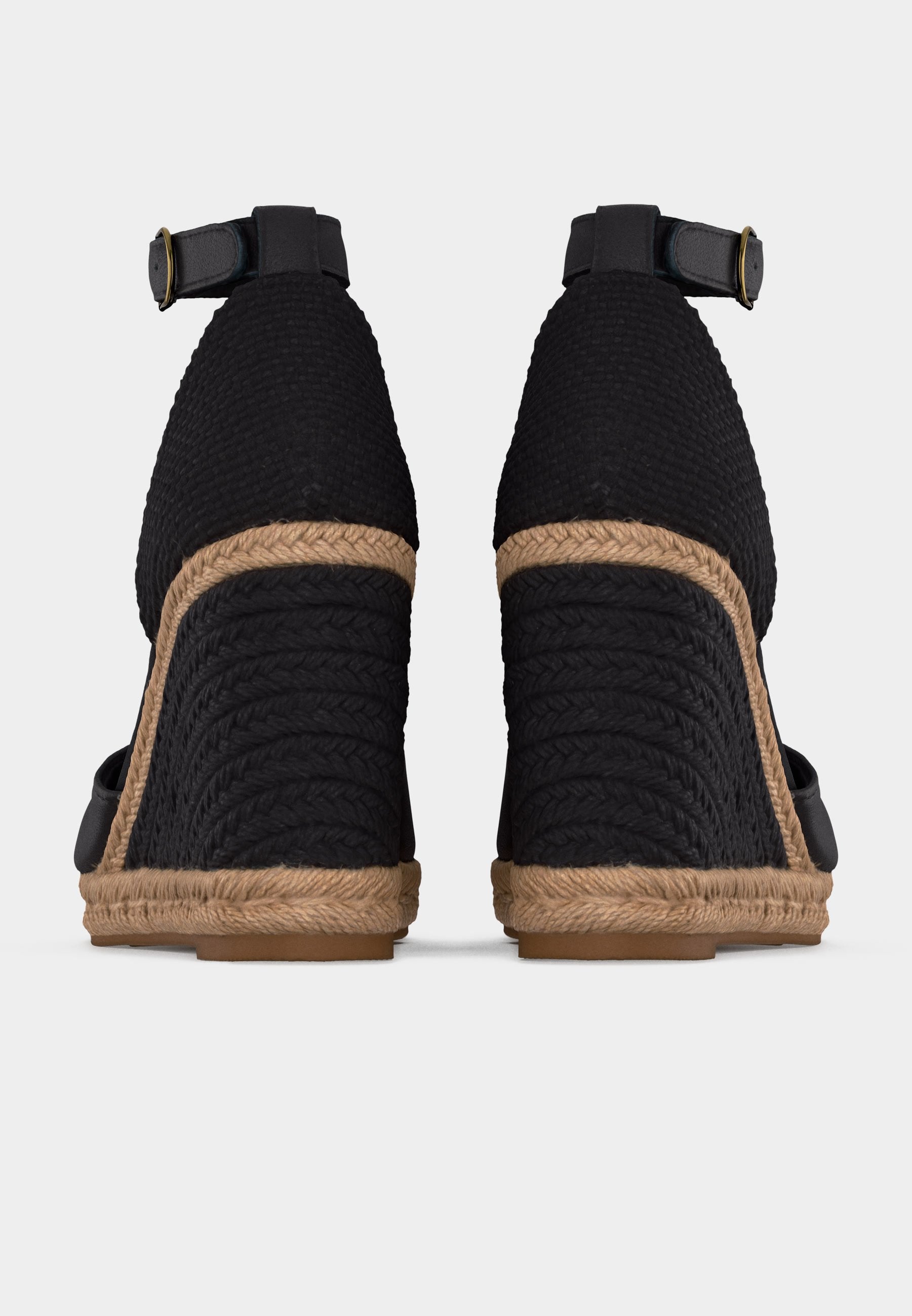 PLATE WEDGE - Platform sandals - black