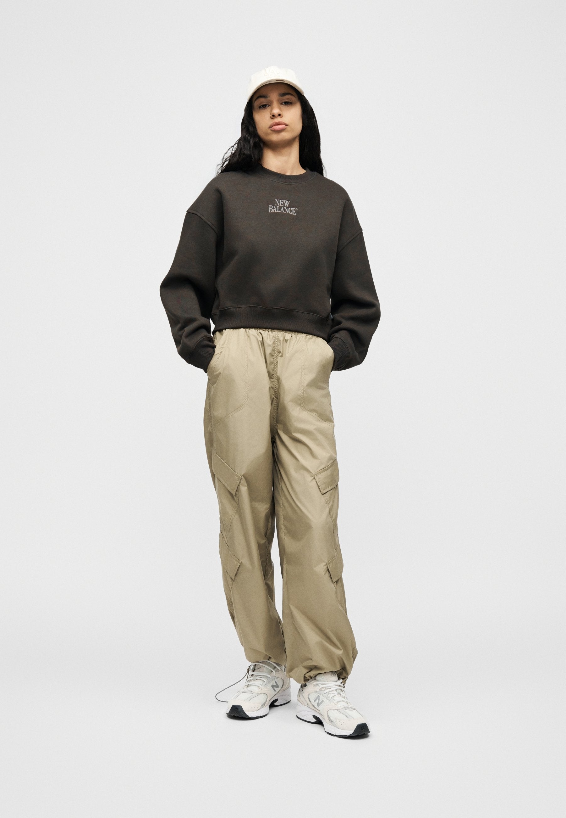 LINEAR HERITAGE CREW - Sweatshirt - faded black
