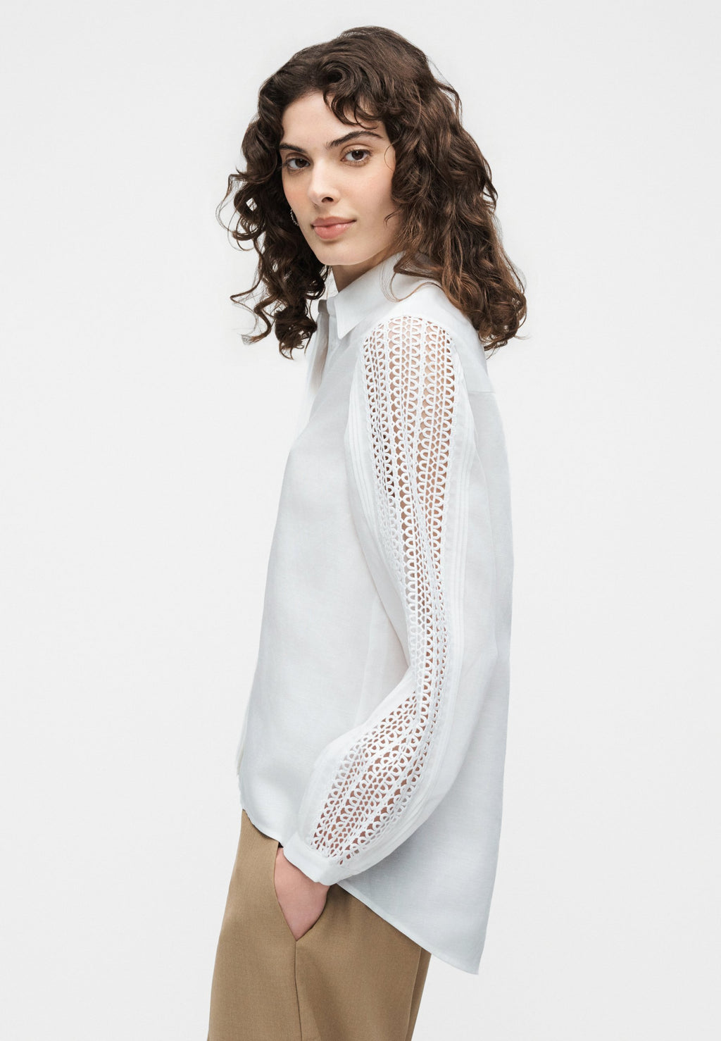 BADORA - Button-down blouse - white
