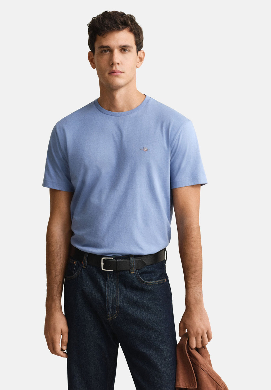 T-SHIRT REG SHIELD MANCHES COURTES - T-shirt basique - denim délavé