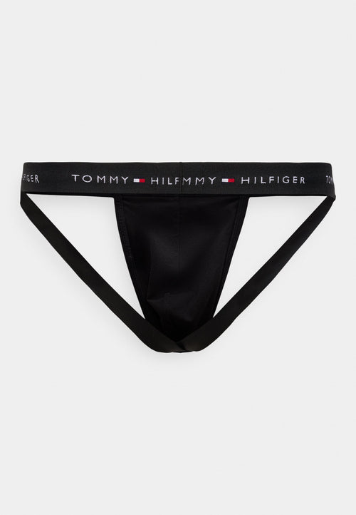 3'LÜ PAKET İMZALI LOGOLU BEL BANTLI JOCKSTRAP - Jockstrap - siyah