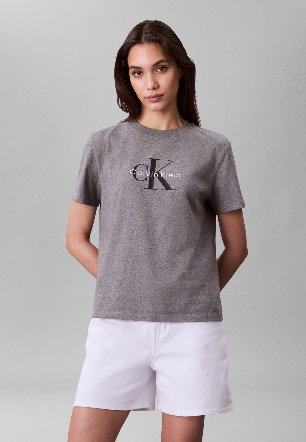 Print T-shirt - med grey heather