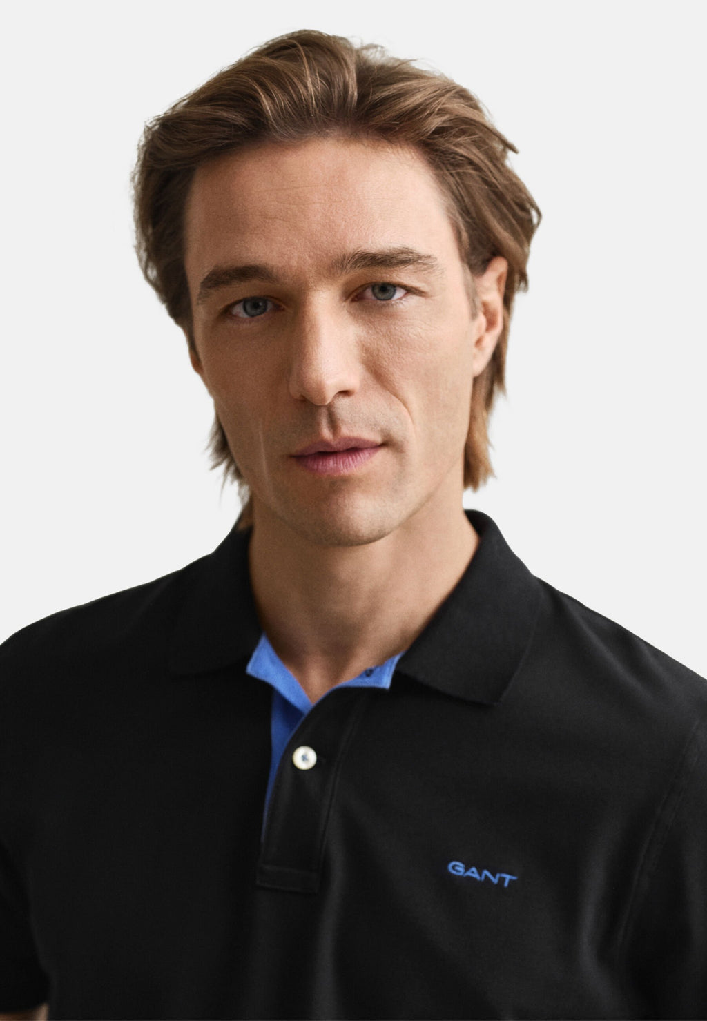 CONTRAST RUGGER - Polo shirt - black