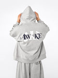 GAP AWAKE NY HEAVYWEIGHT OVERSIZED LOGO ZIP HOODIE - Sweat-shirt zippé - gris clair chiné