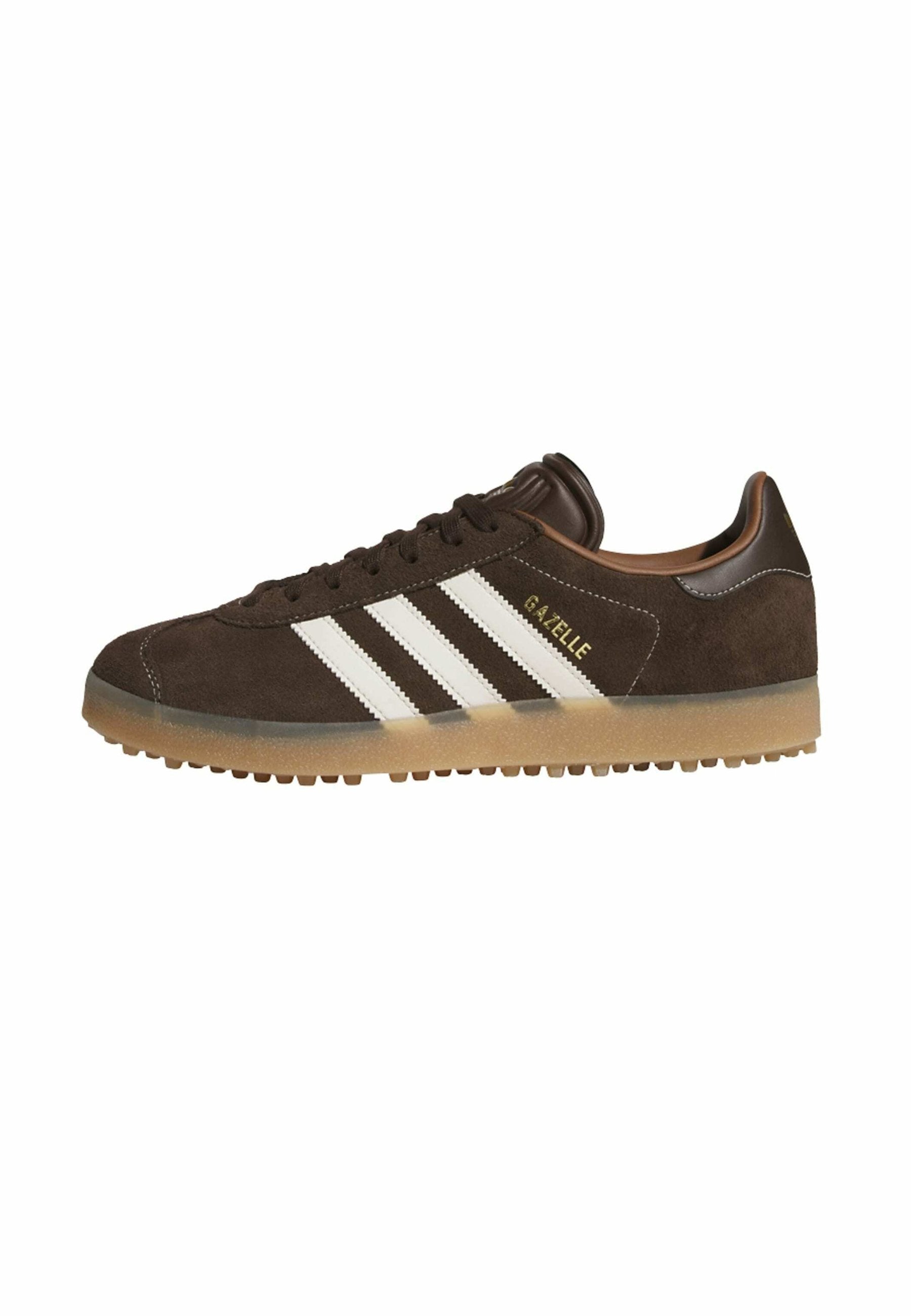 GAZELLE GOLF - Golf shoes - dark brown   chalk white   gum