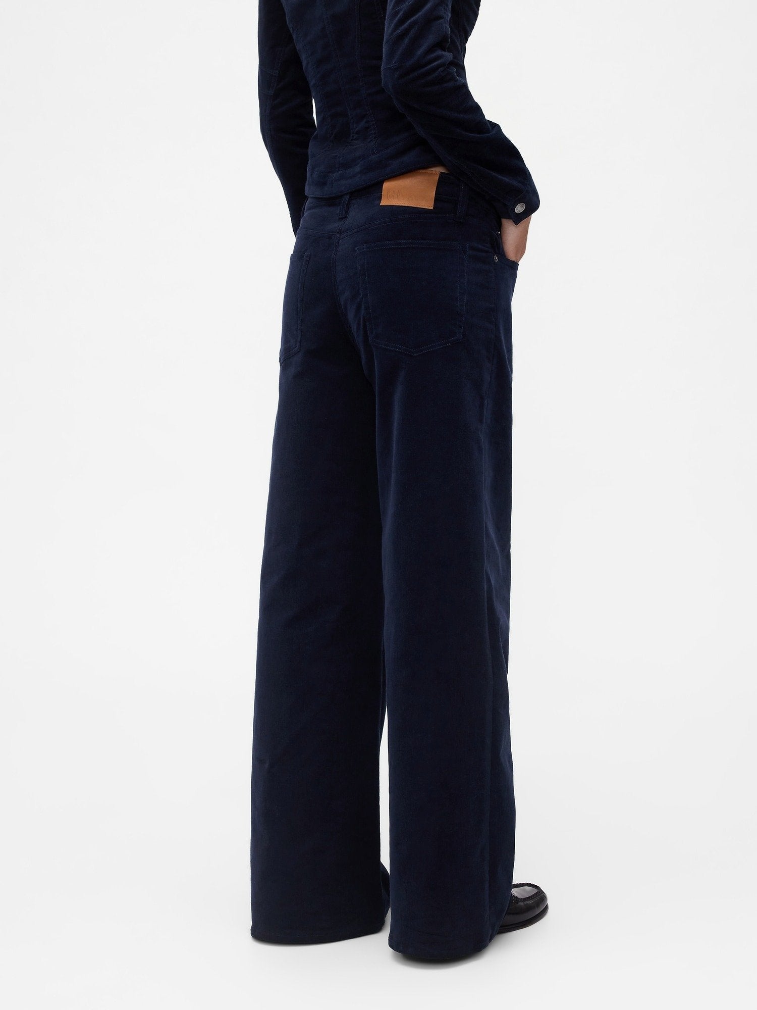 GAPSTUDIO LOW RISE CORDUROY WIDE-LEG PANTS - Trousers - new navy