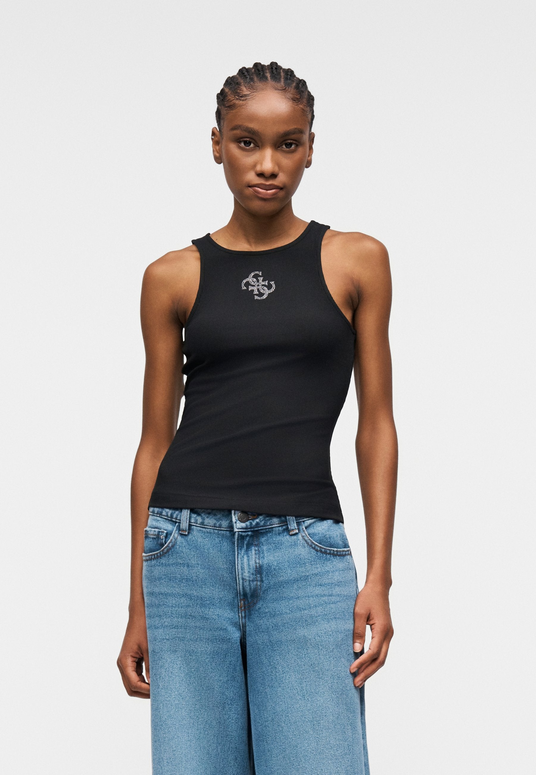 ROUND NECK GUENDALINA - Top - jet black