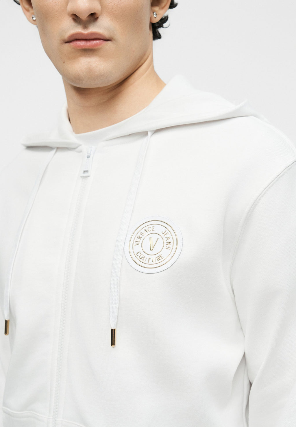 ZIP PATCH EMBLEM - Zip-up sweatshirt - white/gold-coloured