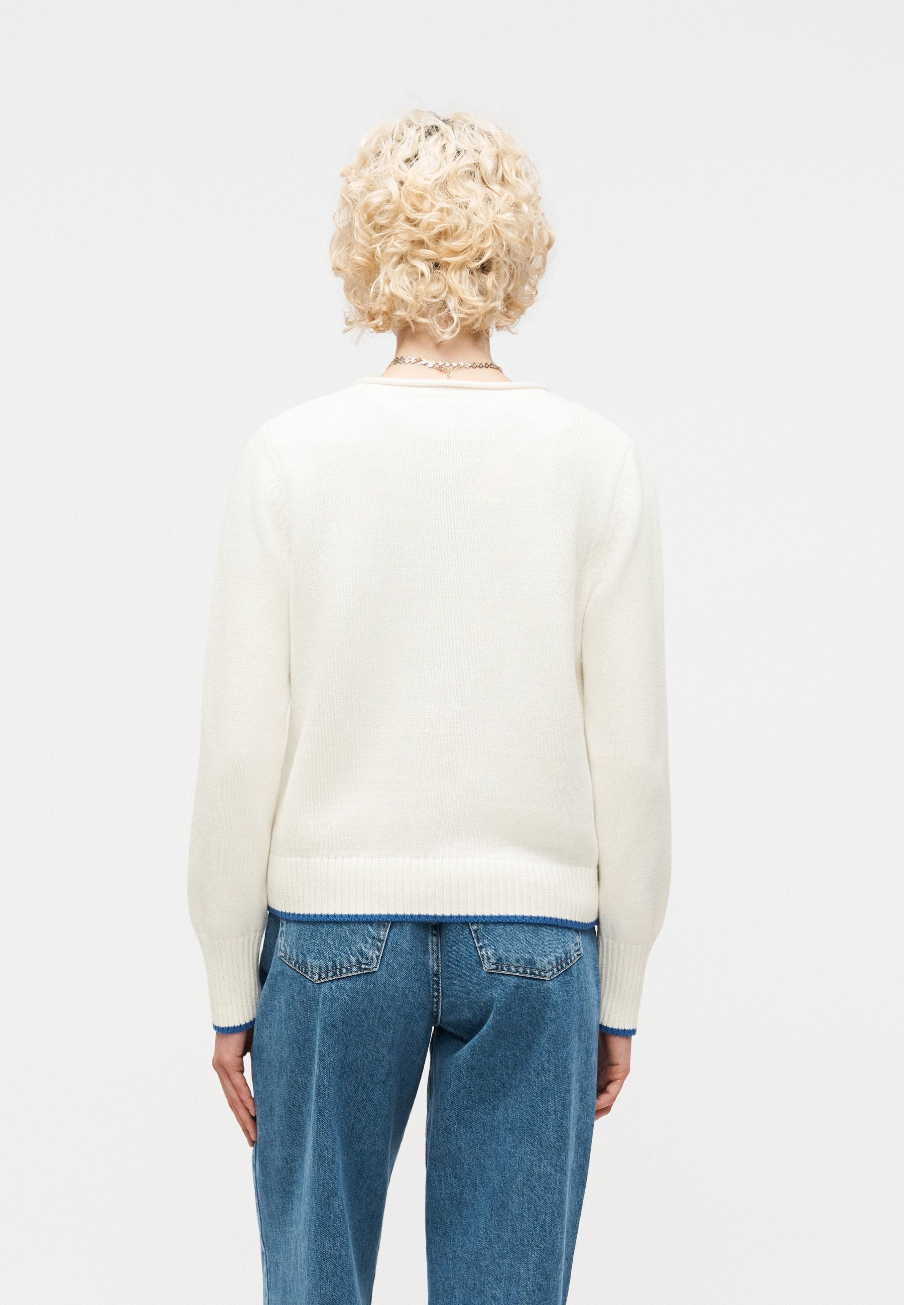 INTARSIA CREW - Jumper - white