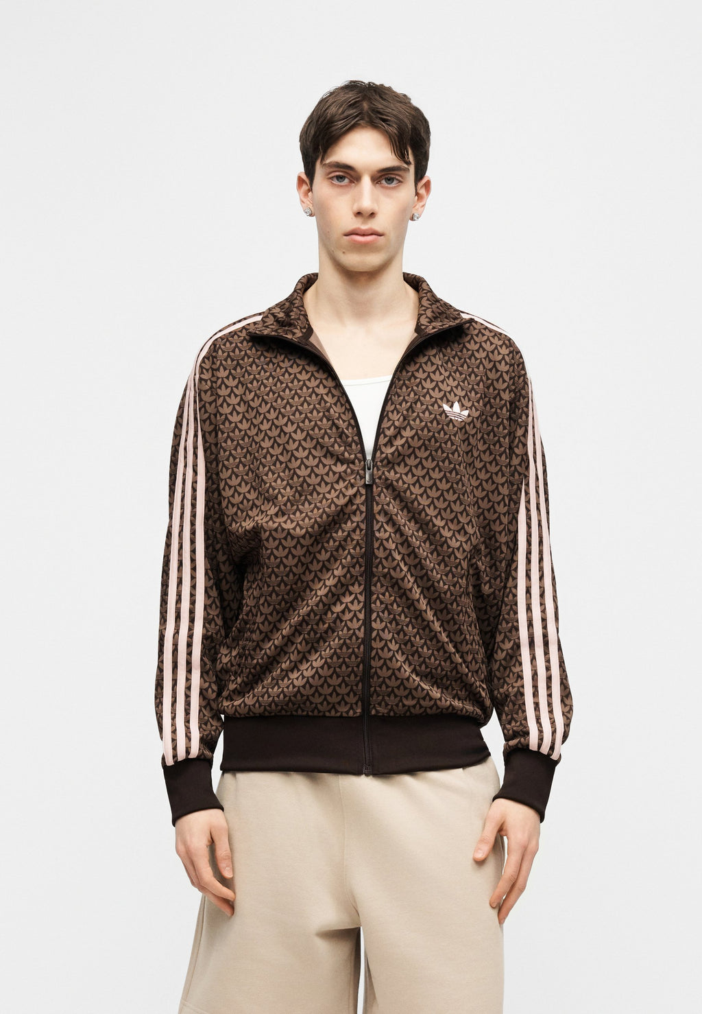 FIREBIRD MONOGRAM - Zip-up sweatshirt - aurora coffee/earth strata/sandy pink