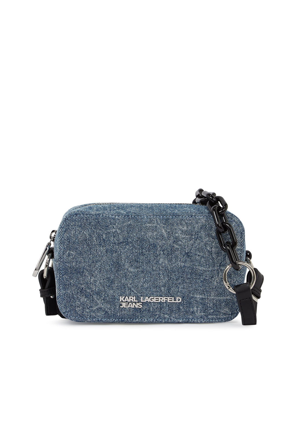 DENIM CHAIN - Cross body bag - washed medium blue