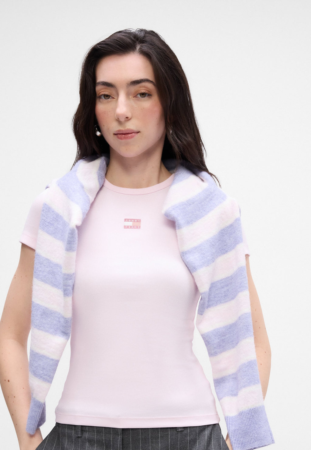 SLIM BADGE TEE - Basic T-shirt - light pink