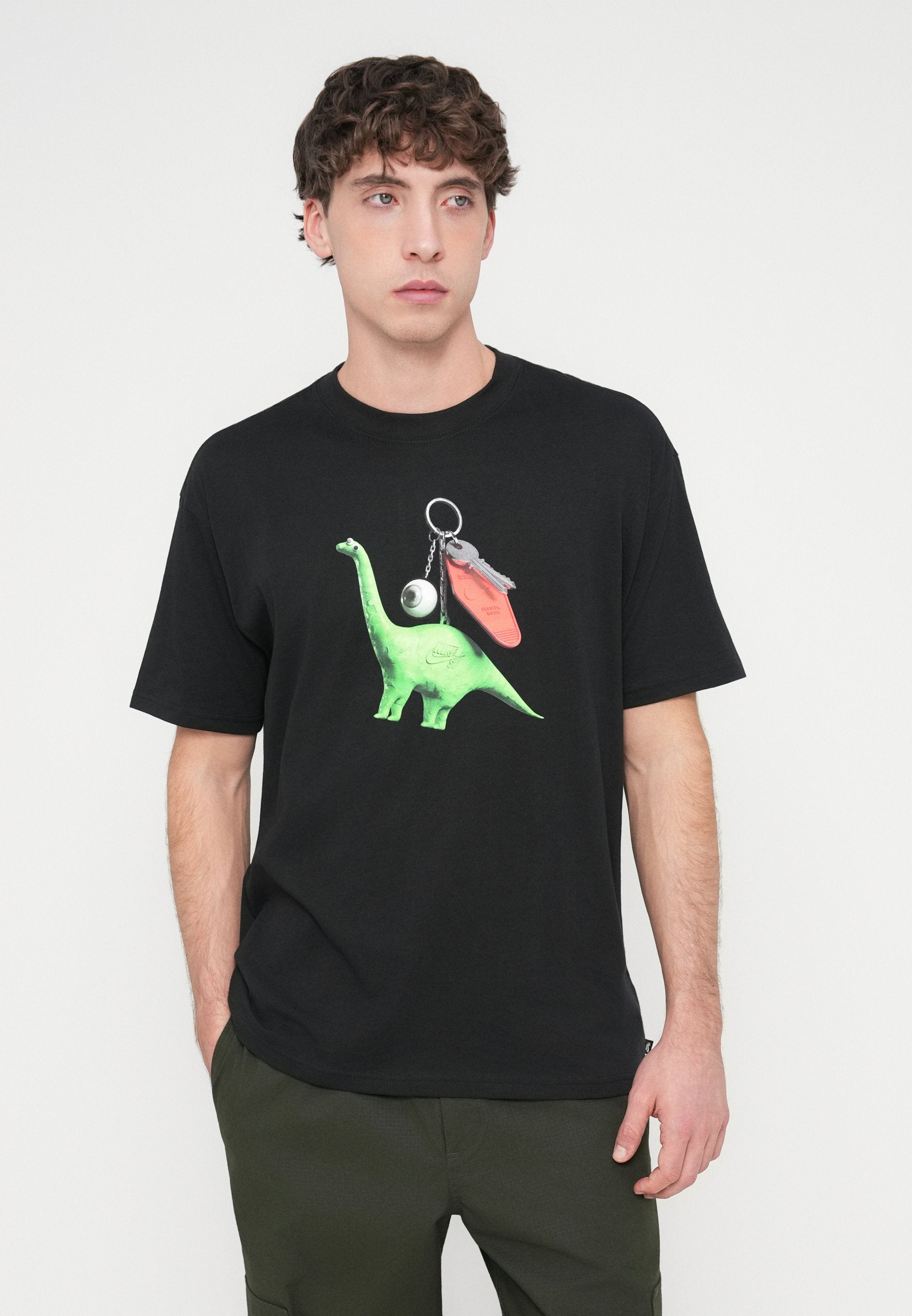 DINO KEYCHAIN - Print T-shirt - black
