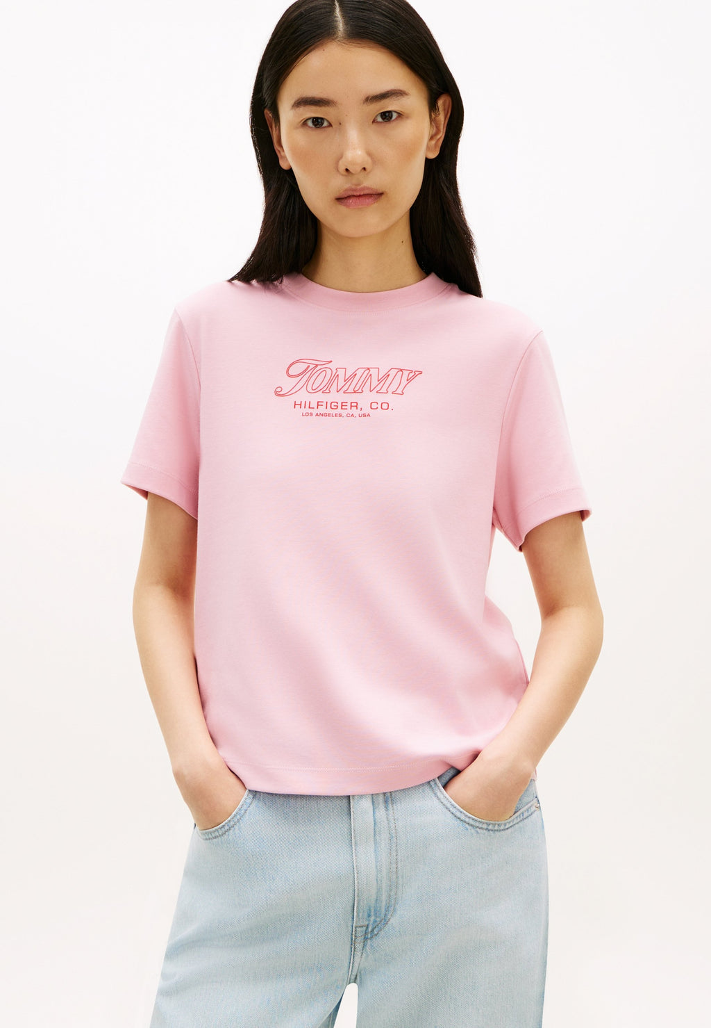 T-SHIRT EN MAILLE INTERLOCK AVEC LOGO - T-shirt imprimé - bonita pink