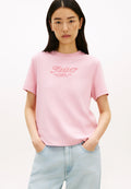 T-SHIRT EN MAILLE INTERLOCK AVEC LOGO - T-shirt imprimé - bonita pink