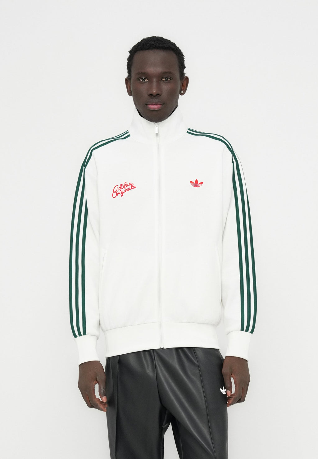 TRACK - Fermuarlı sweatshirt - kirli beyaz/üniversite yeşili