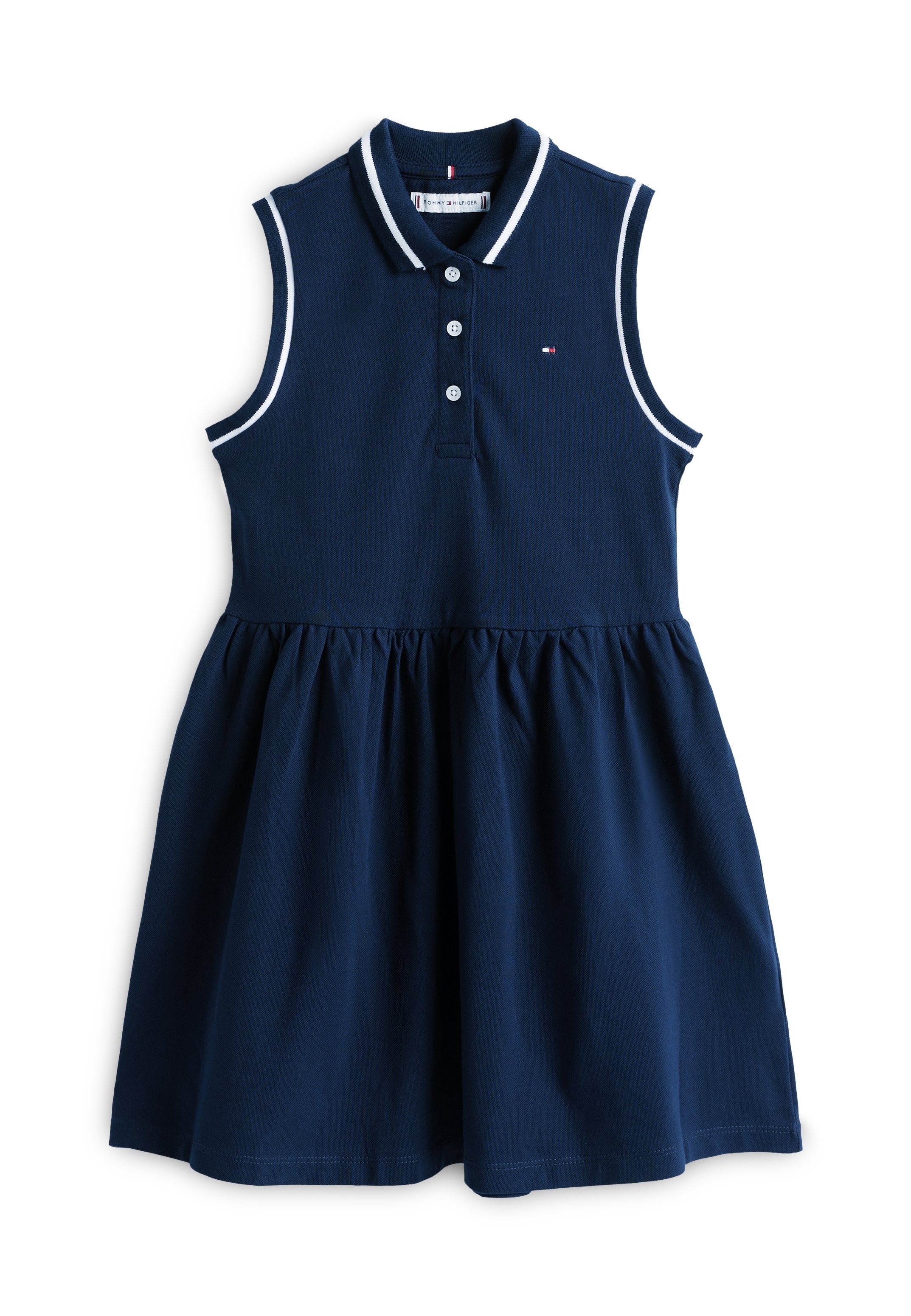ROBE POLO SANS MANCHES ÉVASÉE ESSENTIELLE - Robe de jour - marine nuit foncée