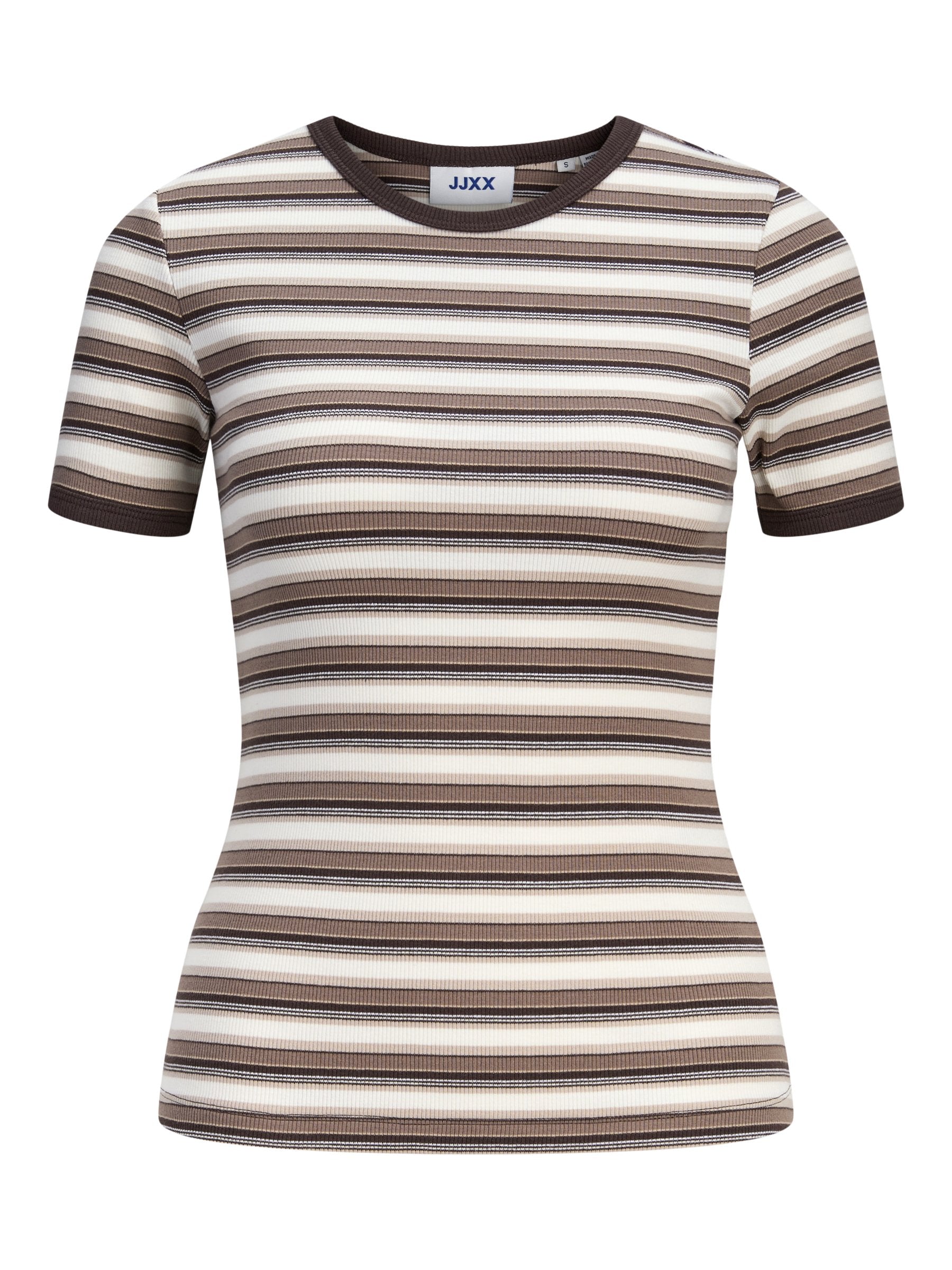 JXFRANKIE - Print T-shirt - vanilla ice/seal brown/brown lentil