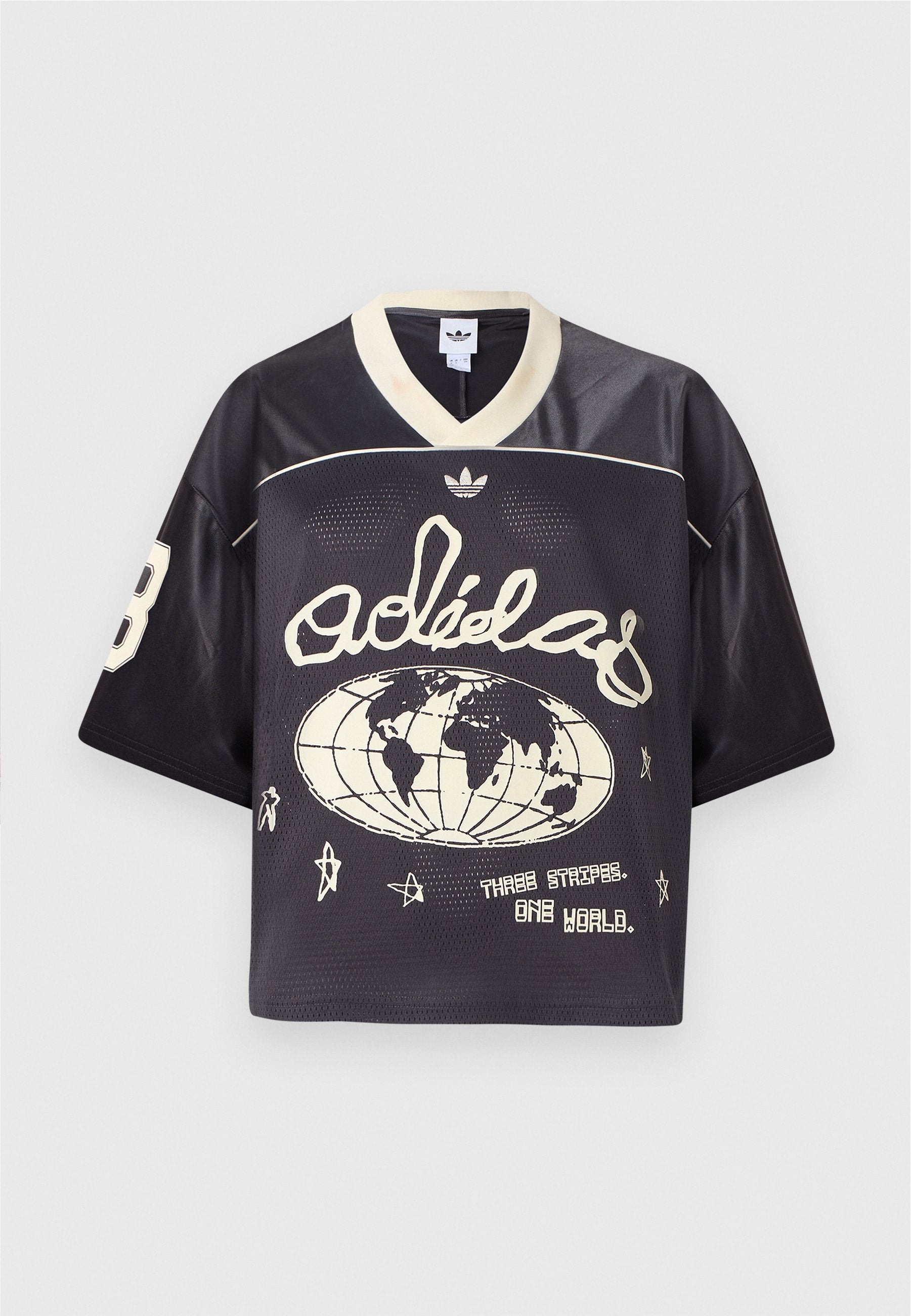 CROPPED - Print T-shirt - utility black