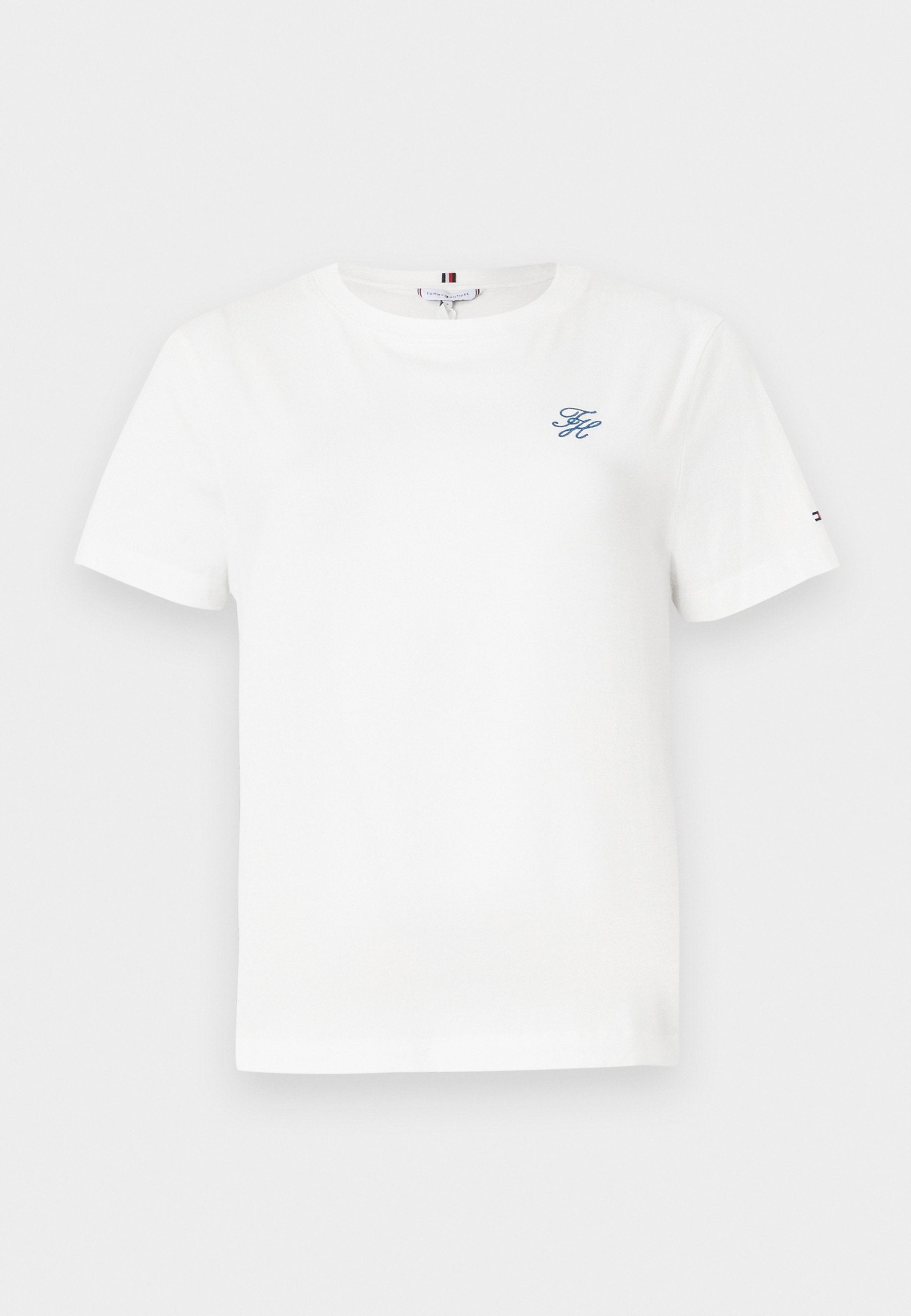 LOGO NAKIŞLI JÜRSEY BİSİKLET YAKA TİŞÖRT - Basic Tişört - ekru