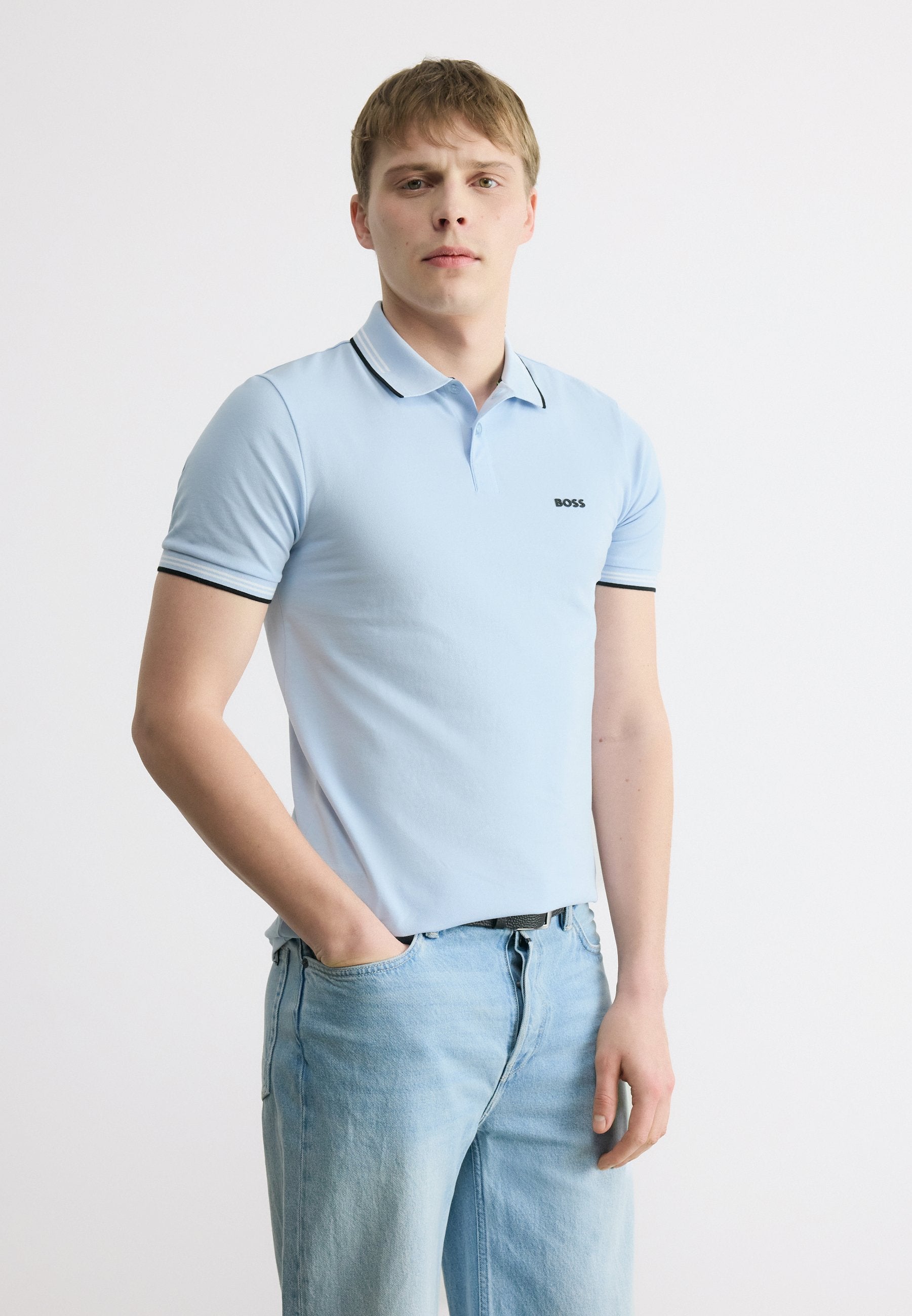 PAUL - Polo shirt - open blue
