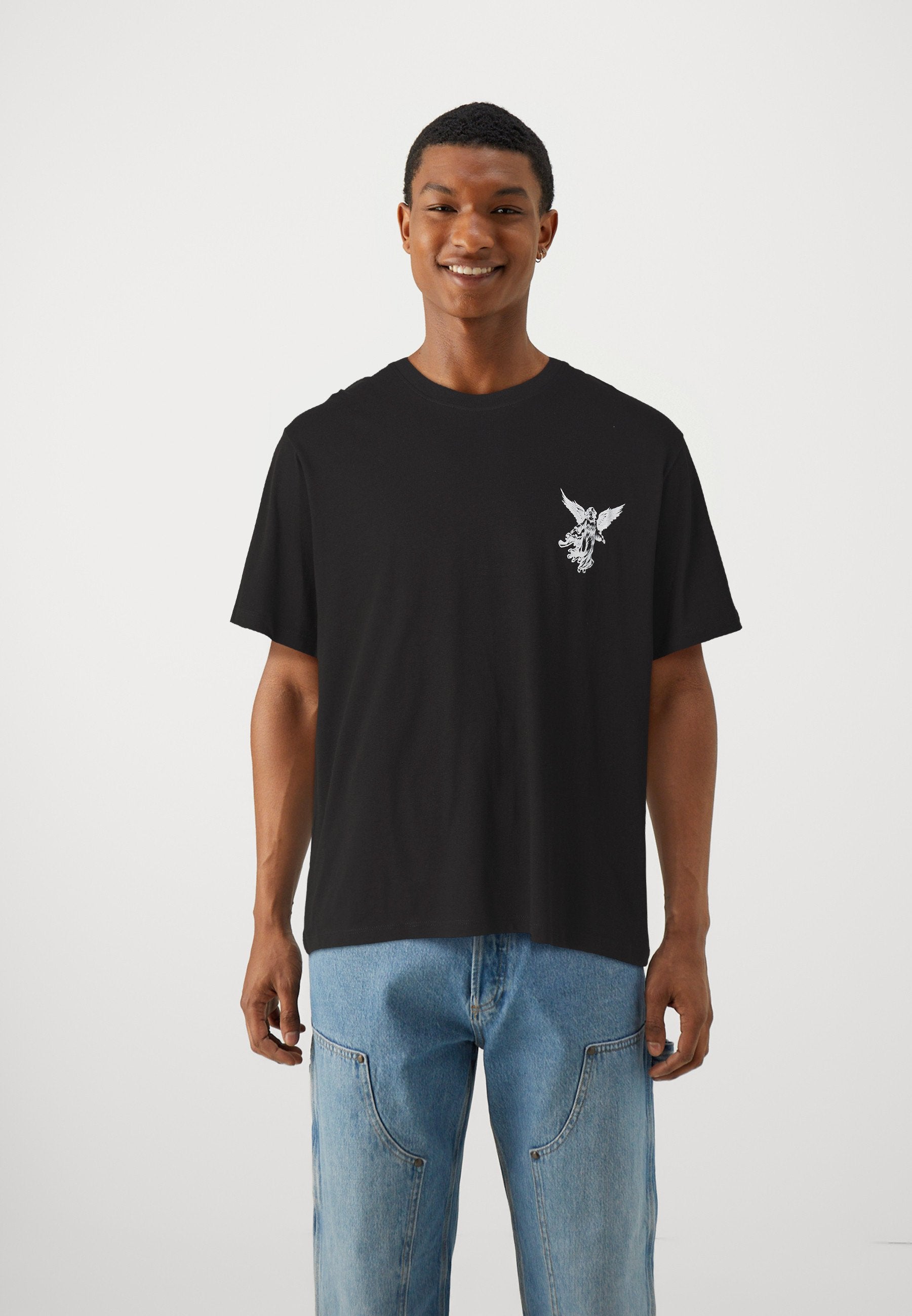 JJWOLFIE 5 PACK - Print T-shirt - chocolate brown /white/moonbeam/black