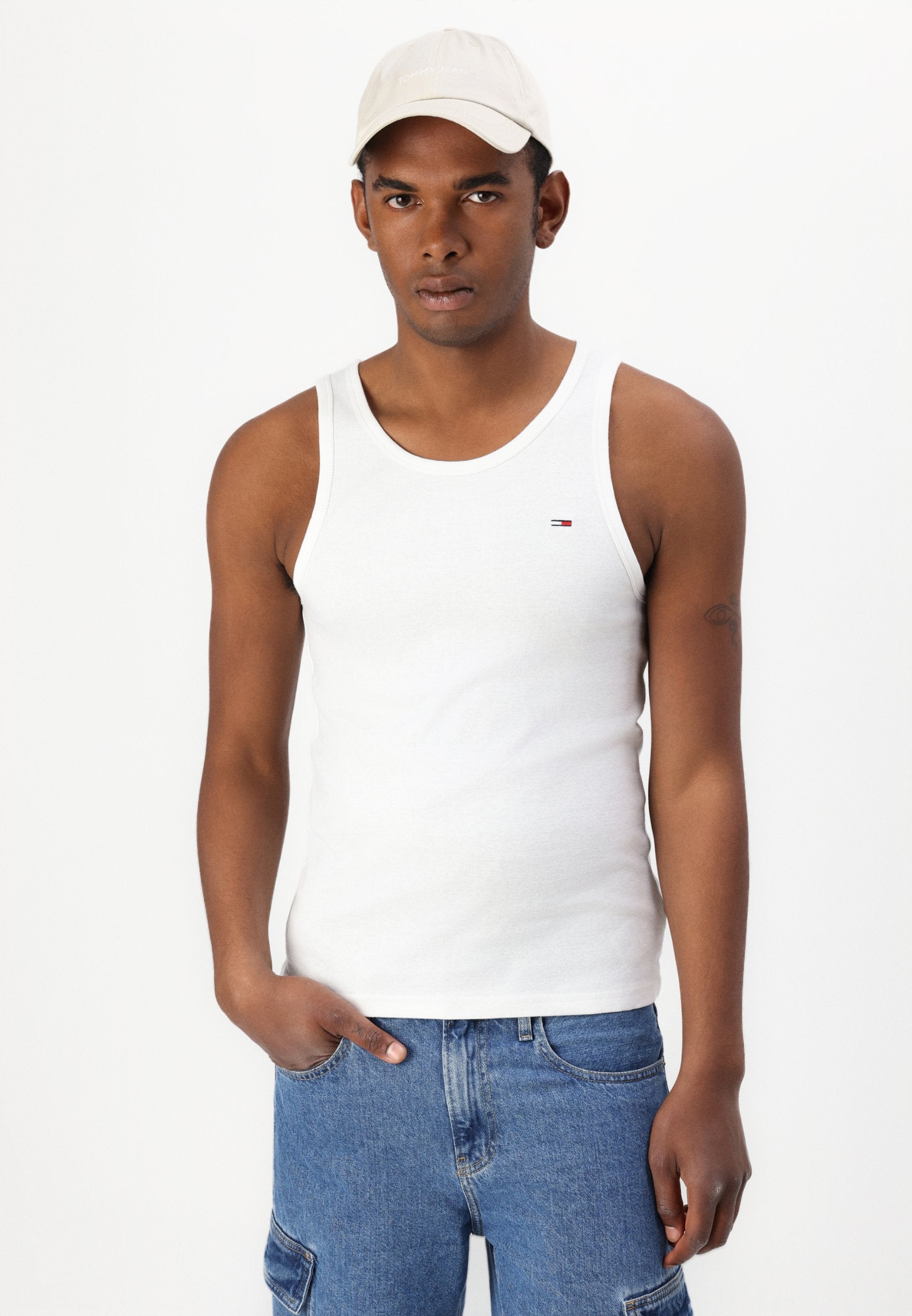 2-PACK TOMMY FLAG EXTRA SLIM TANK TOPS - Top - ecru/dark night navy