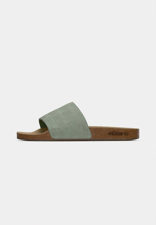 ADILETTE UNISEX - Mules - silver-coloured green/cardboard
