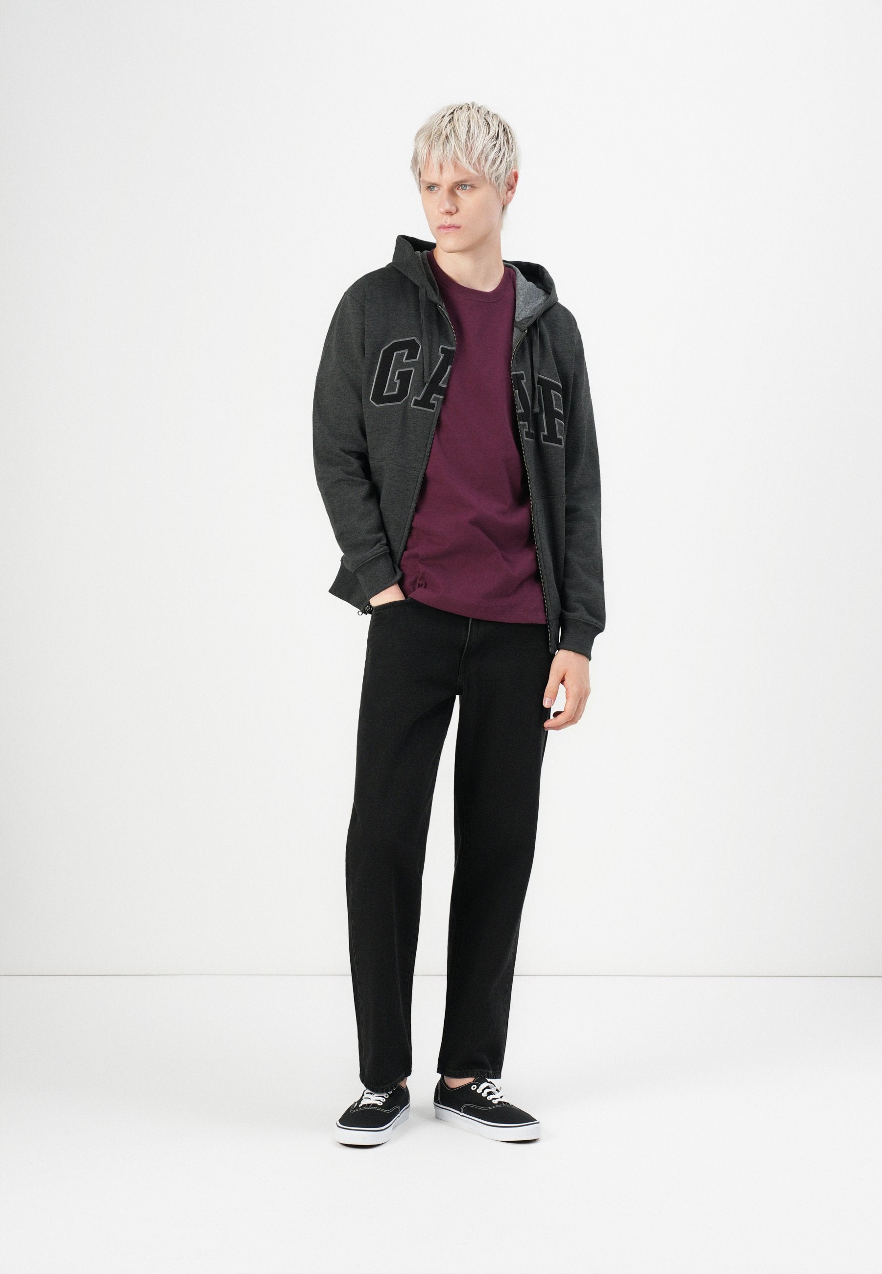 HERITAGE LOGO - Zip-up sweatshirt - new charcoal grey