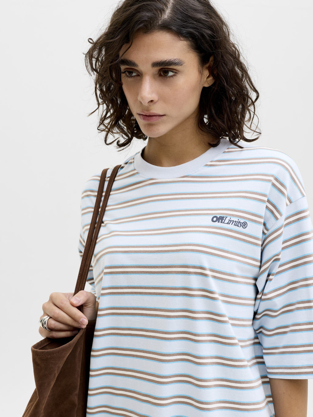 JXRHEA LOOSE SS STRIPE TEE JRS - Print T-shirt - skyway/lentil/vanilla ice