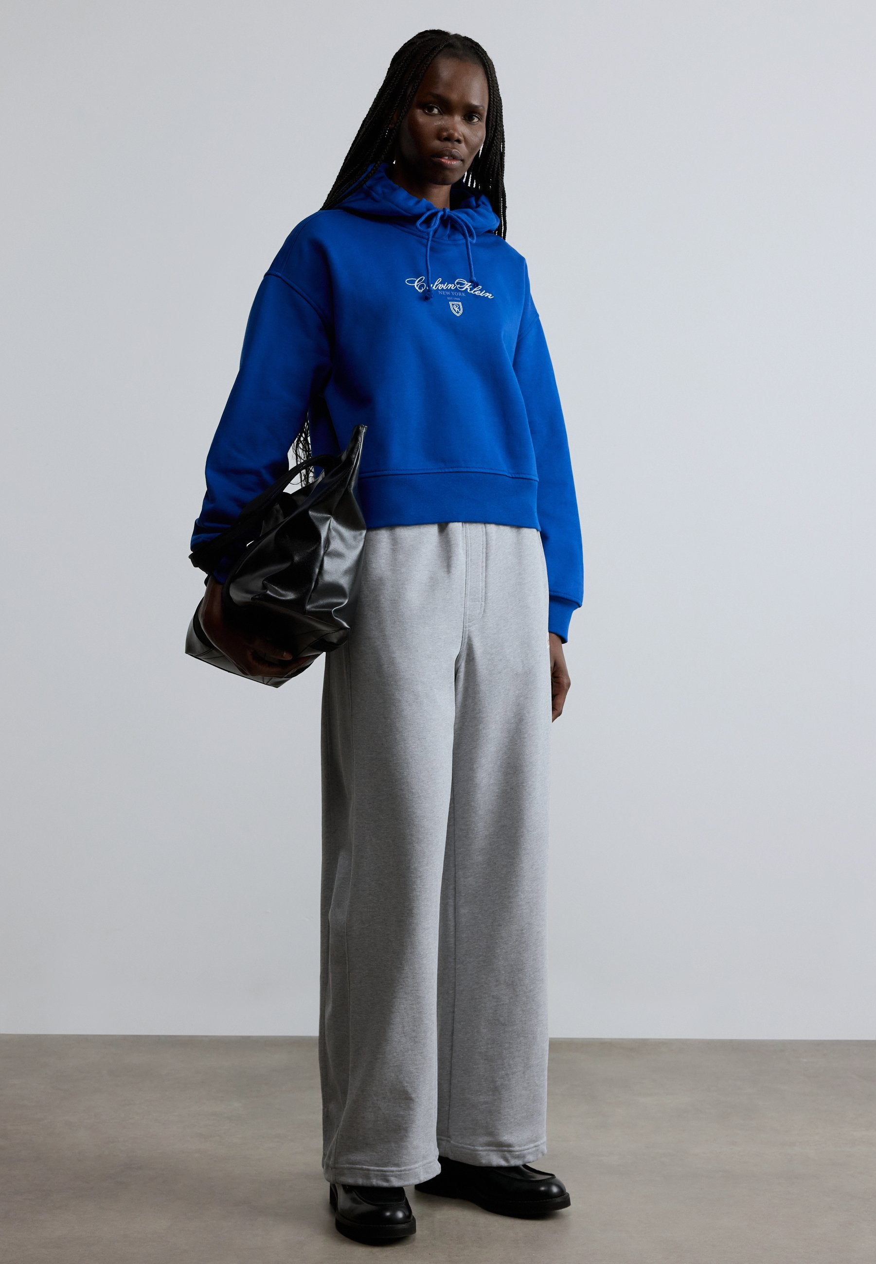 CROP GRAPHIC HOODIE - Hoodie - admiral blue