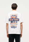 NY CITY TEE UNISEX - Print T-shirt - white/collegiate royal