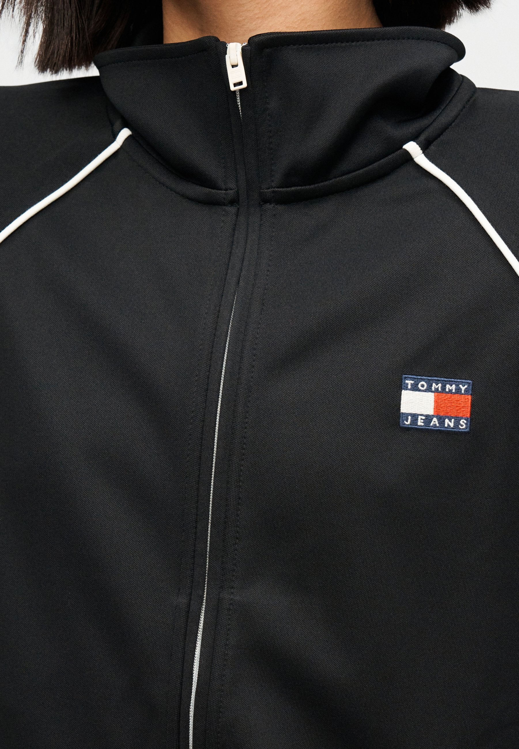 TOMMY BADGE INTERLOCK KNIT TRACK JACKET - Training jacket - black