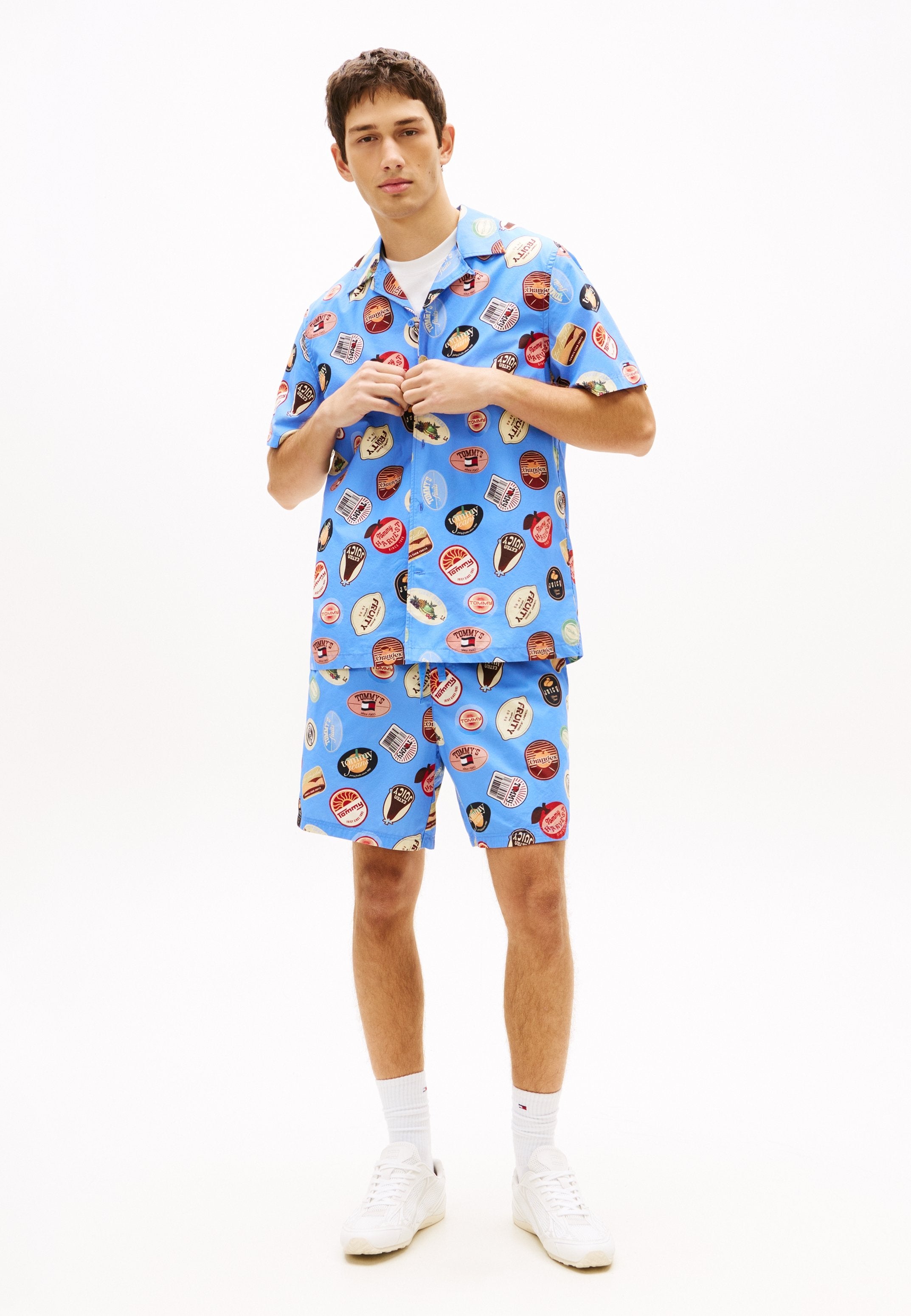 REGULAR FIT PRINT CAMP COLLAR SHORT SLEEVE SHIRT - Shirt - blue twilight