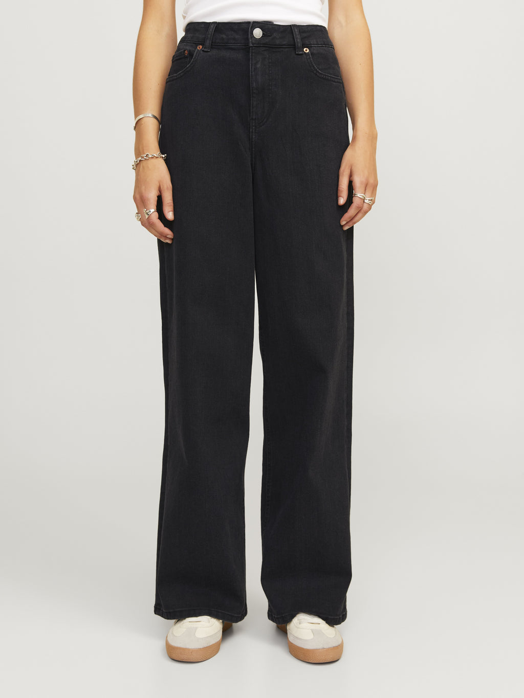 Wide fit JXTOKYO HW C6145 JEANS DNM NOOS - Wide Leg - black denim