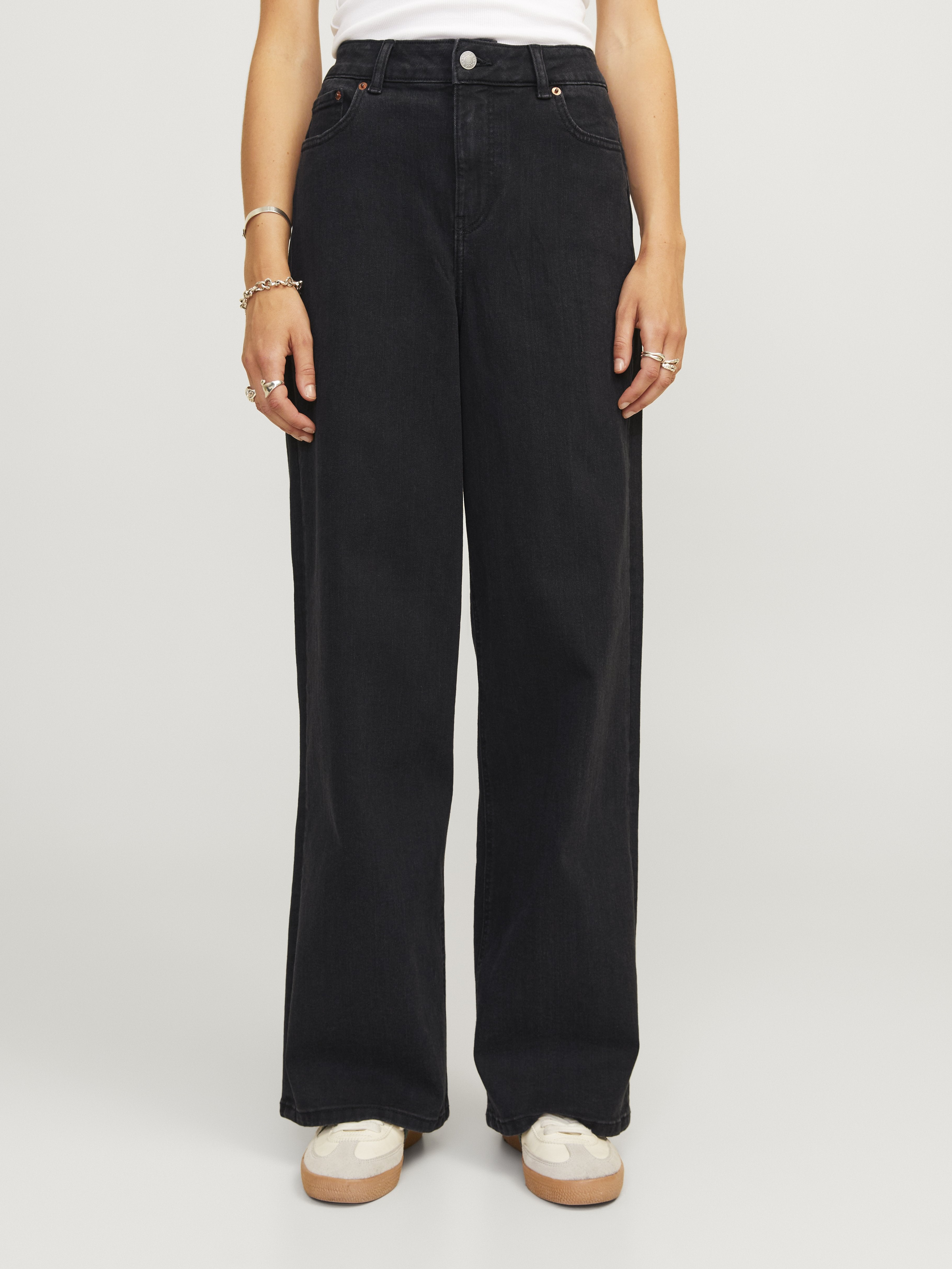 Wide fit JXTOKYO HW C6145 JEANS DNM NOOS - Wide Leg - black denim