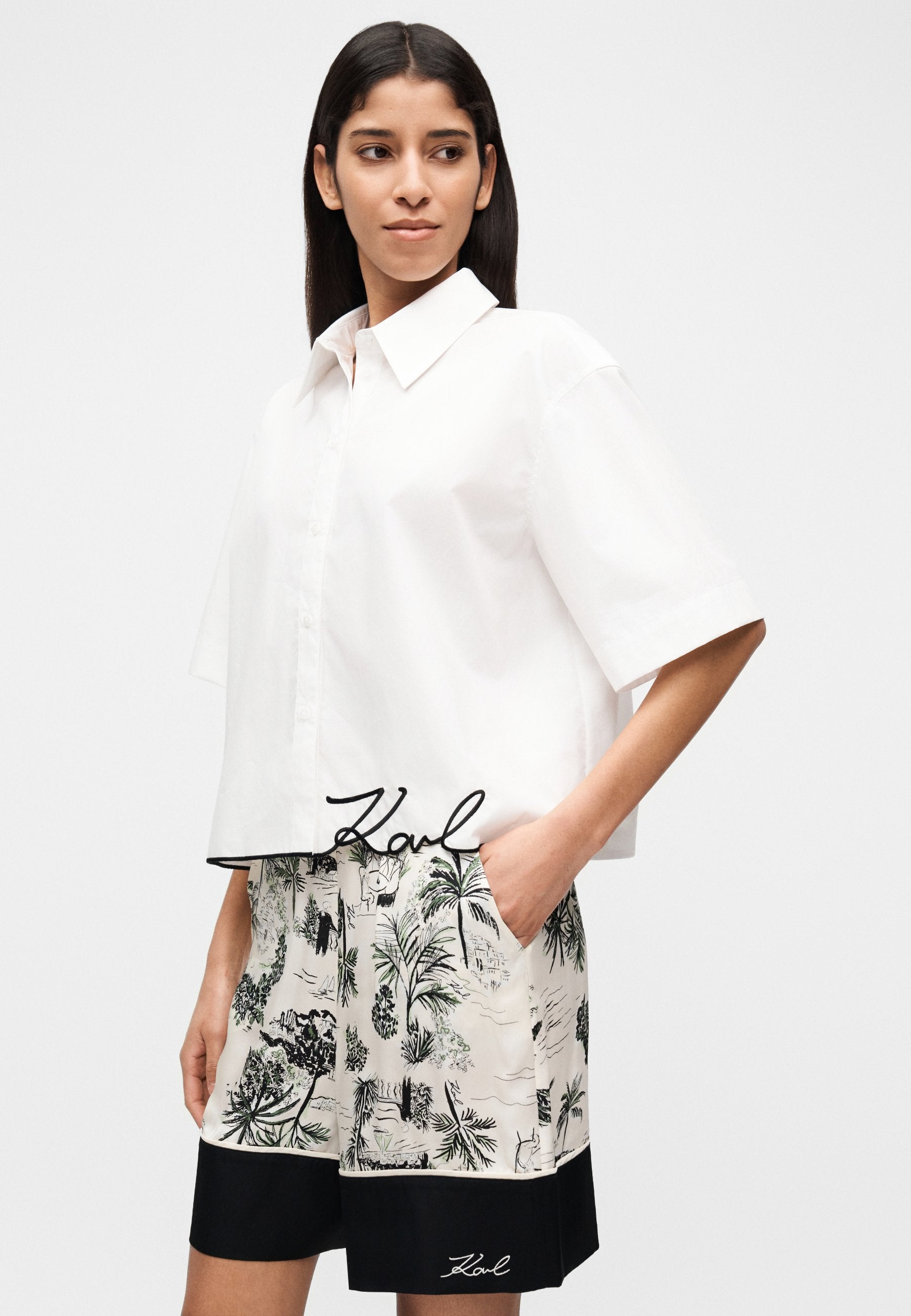 SIGNATURE - Button-down blouse - white