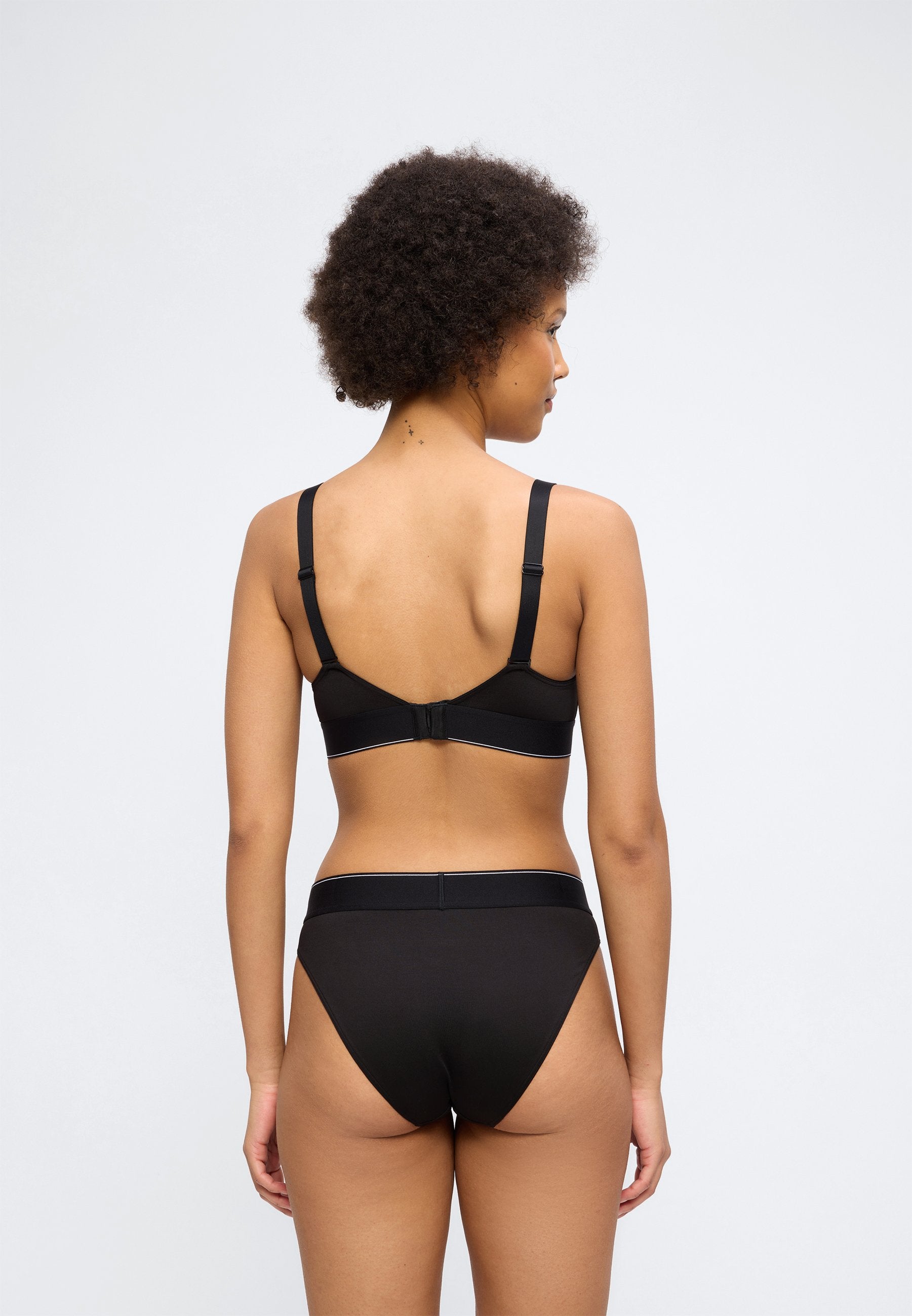 LIGHTLY LINED BRALETTE GRAPHIC - Triangle bra - black